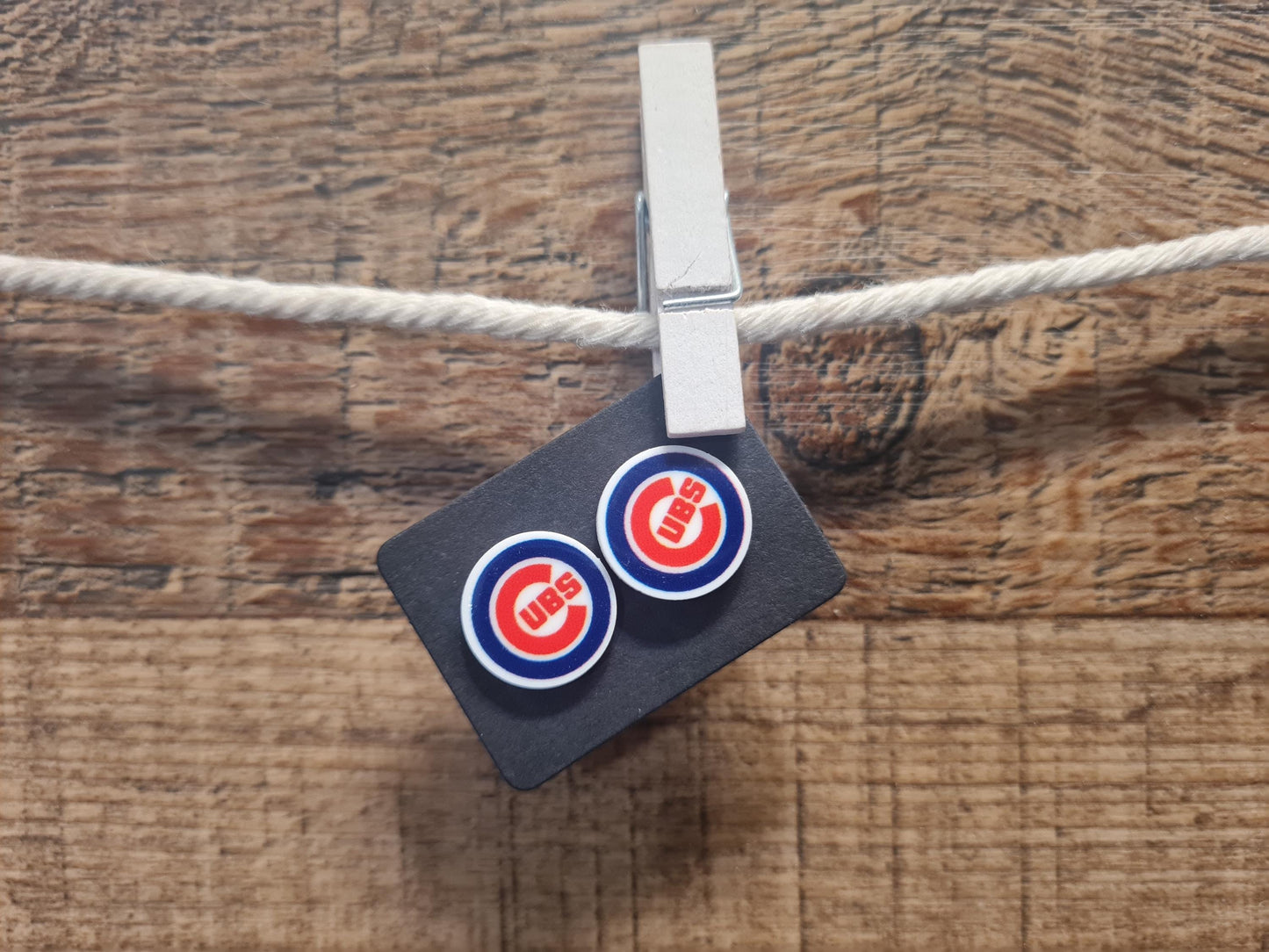 Cubs Baseball Earrings ~ Chicago Cubs Earrings ~ Baseball Earrings ~ Post Earrings ~ Cubs Earrings ~ Post Earrings ~ Baseball Fan