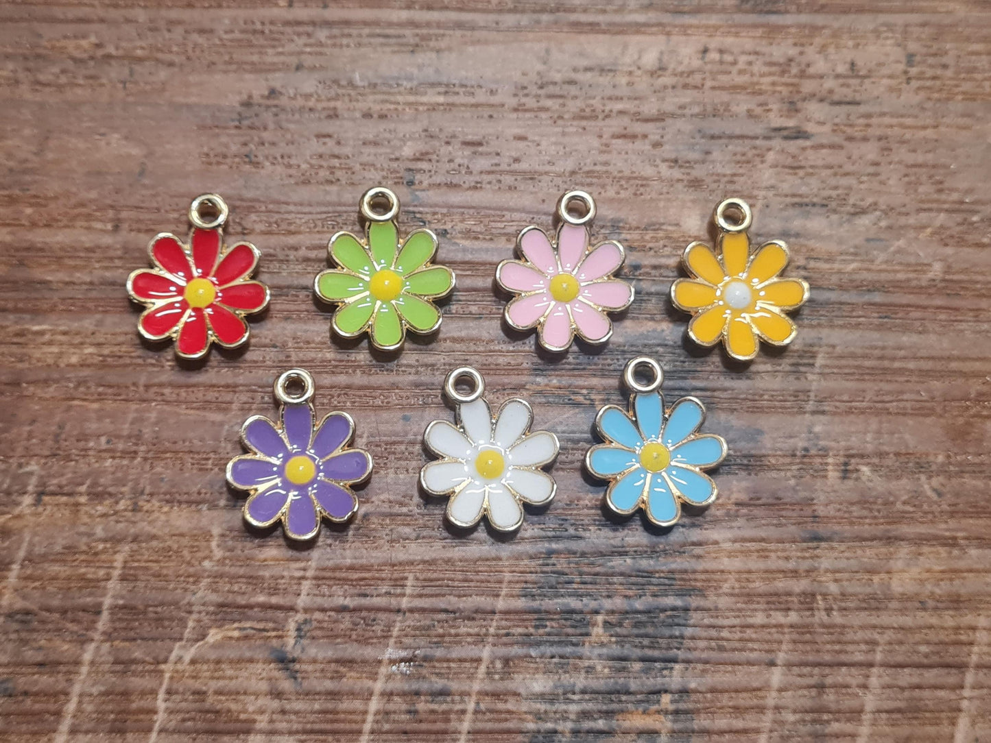 Lady Bug with Colorful Daisy ~ ID Badge Reel Charm ~ Custom Made Charms ~ Badge Buddy ~ Badge Accessories~ Lady Bug Badge Charm~ Daisy Charm