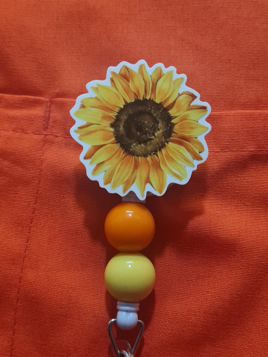 Sunflower Badge Reel ~ ID Badge Reel ~Health Care Badge Reel ~ Work Badge~ Medical Badge Reel ~ RN Badge Reel ~ Nurse Badge Reel ~ Sunflower