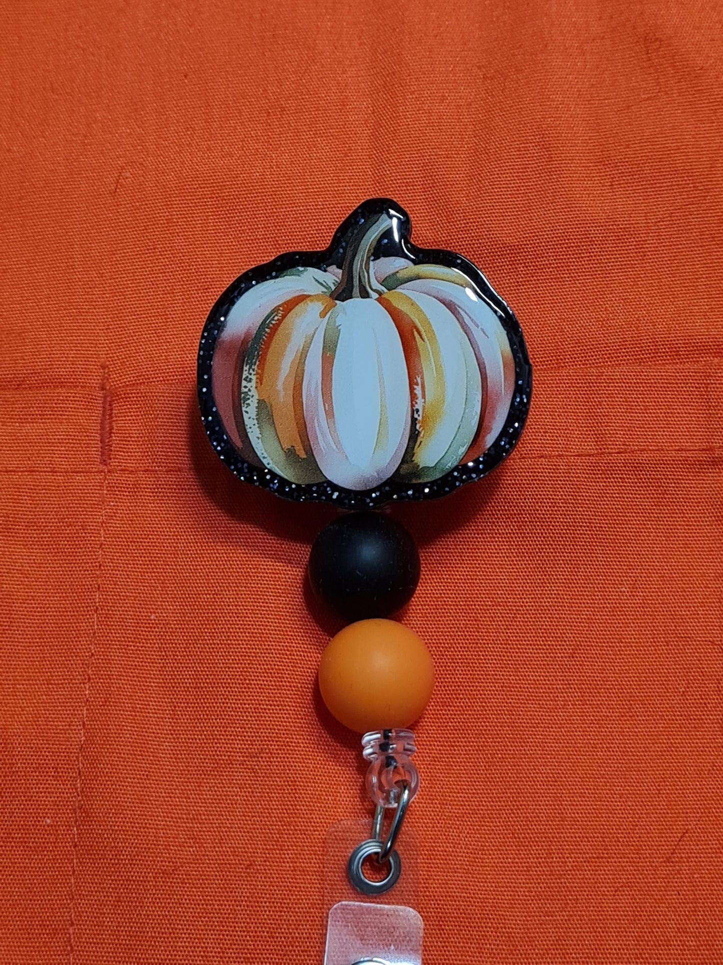 Harvest Pumpkin Badge Reel ~ Health Care Badge Reel ~  Medical Badge Reel ~ RN Badge Reel ~ Nurse Badge Reel ~ Fall Pumpkin Badge Reel