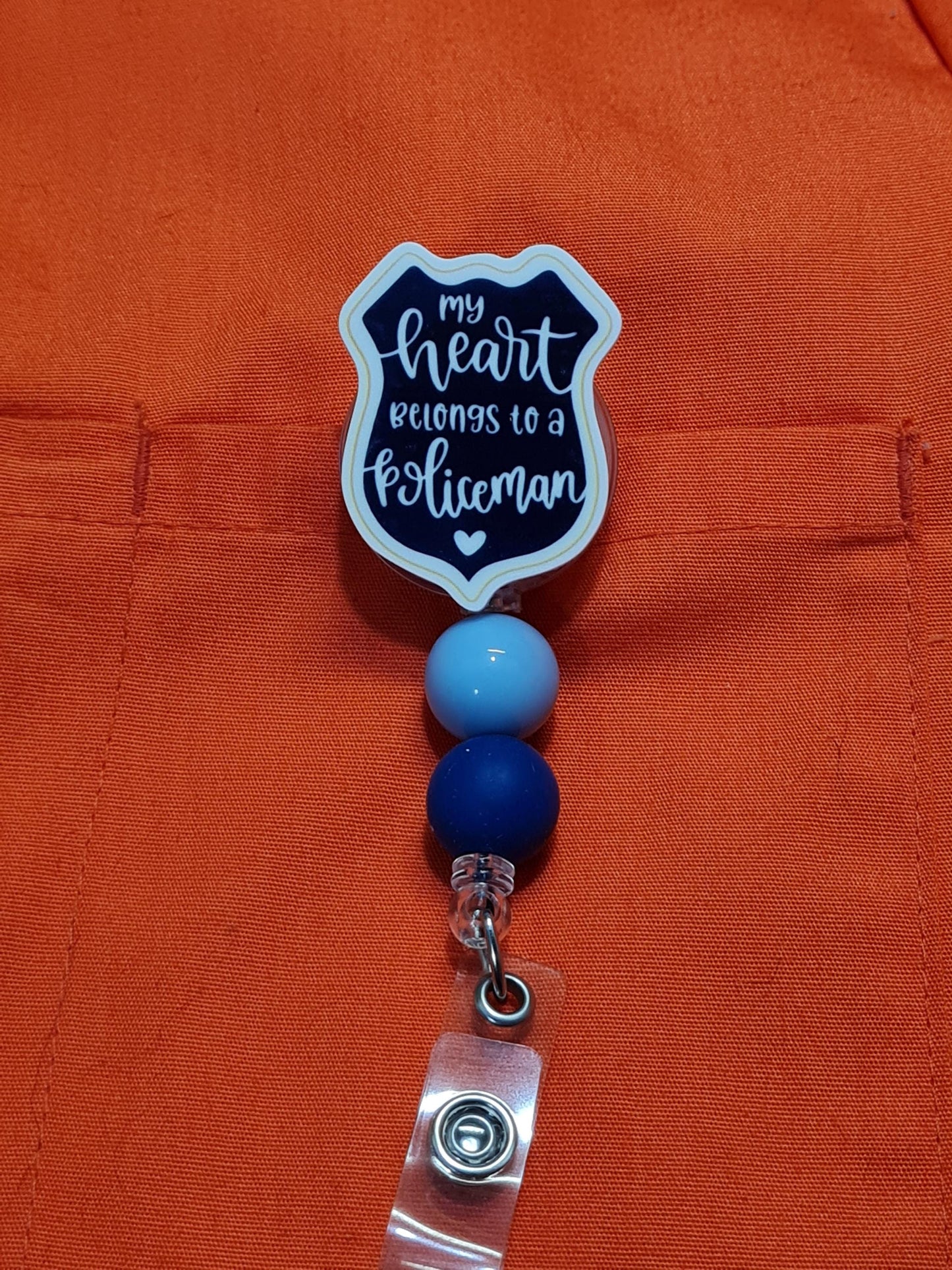My Heart Belongs to a Policeman Badge Reel ~  Health Care Badge Reel ~ Medical Badge Reel ~ Blue Lives Matter Badge Reel ~ RN Reel ~ Police