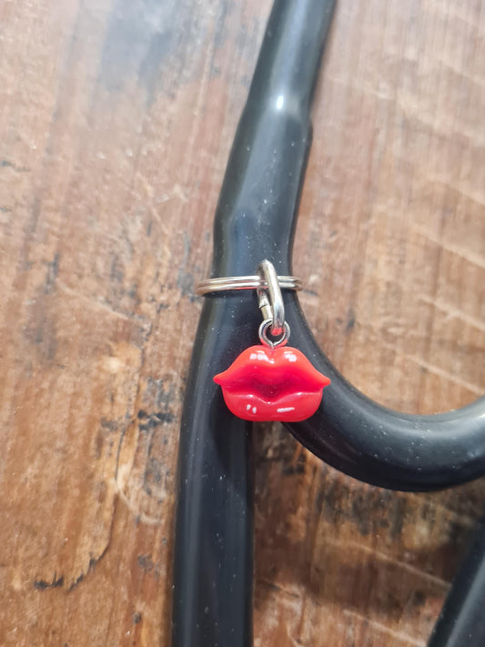 Red Lips Stethoscope Charm ~ RN Charm ~ Medical Stethoscope Charm ~ Physician Charm ~ Stethoscope Tag ~ OT ~ PT ~ Lips Charm ~ Red Lipstick