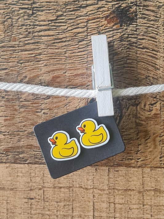 Rubber Duck Earrings ~ Duck Earrings ~ Dog Earrings ~ Post Earrings ~ Post Earrings ~ Yellow Rubber Duck Earrings ~ Rubber Duckie Earrings