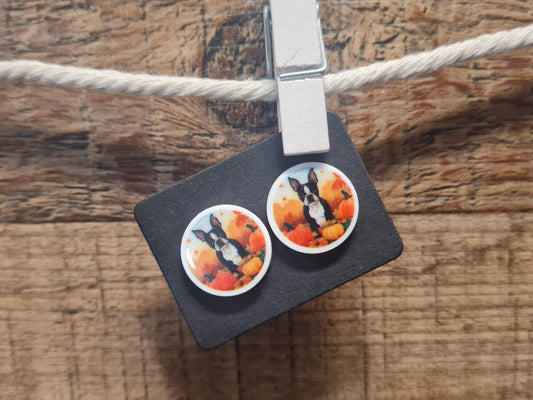 Boston Terrier Earrings ~ Terrier Earrings ~ Post Earrings ~ Dog Lover Earrings ~ Boston Terrier ~ Fun Dog Earrings ~ Dog Earrings