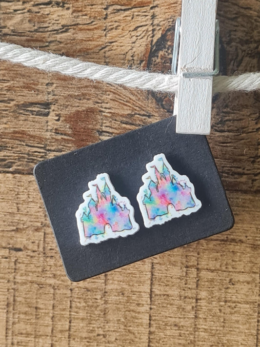 Princess Castle Earrings ~ Castle Earrings ~ Post Earrings ~ Little Girl Earrings ~ Fun Earrings ~ Castle Post Earrings ~ Cute Earrings