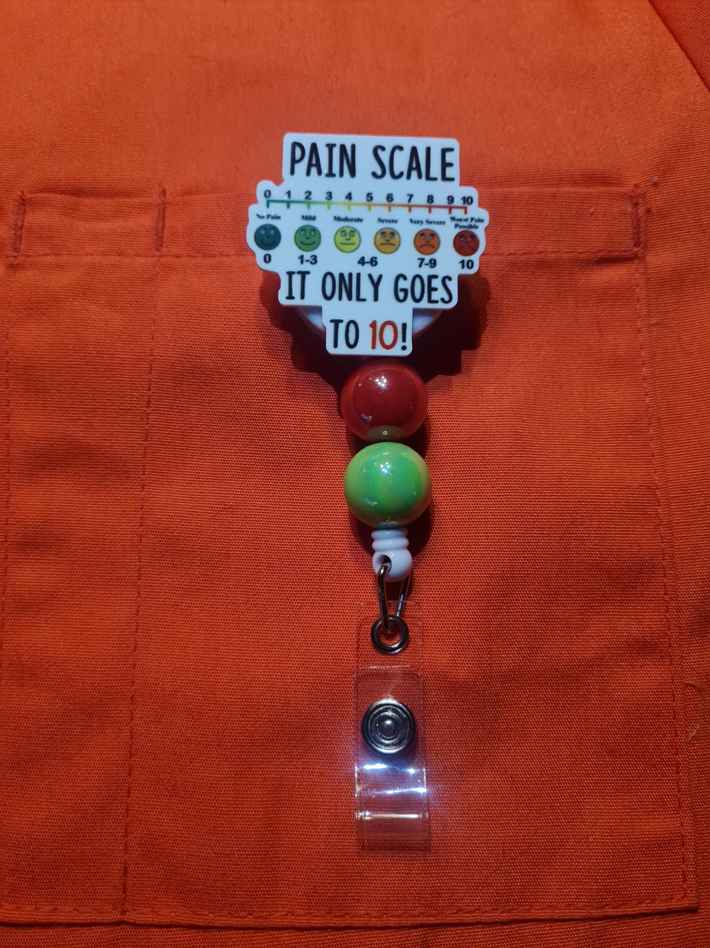 Pain Scale Badge Reel  ~ Health Care Badge Reel ~ Medical Badge Reel ~ Scale of 1 to 10 Badge Reel ~ RN Badge Reel ~ Pain Management Badge