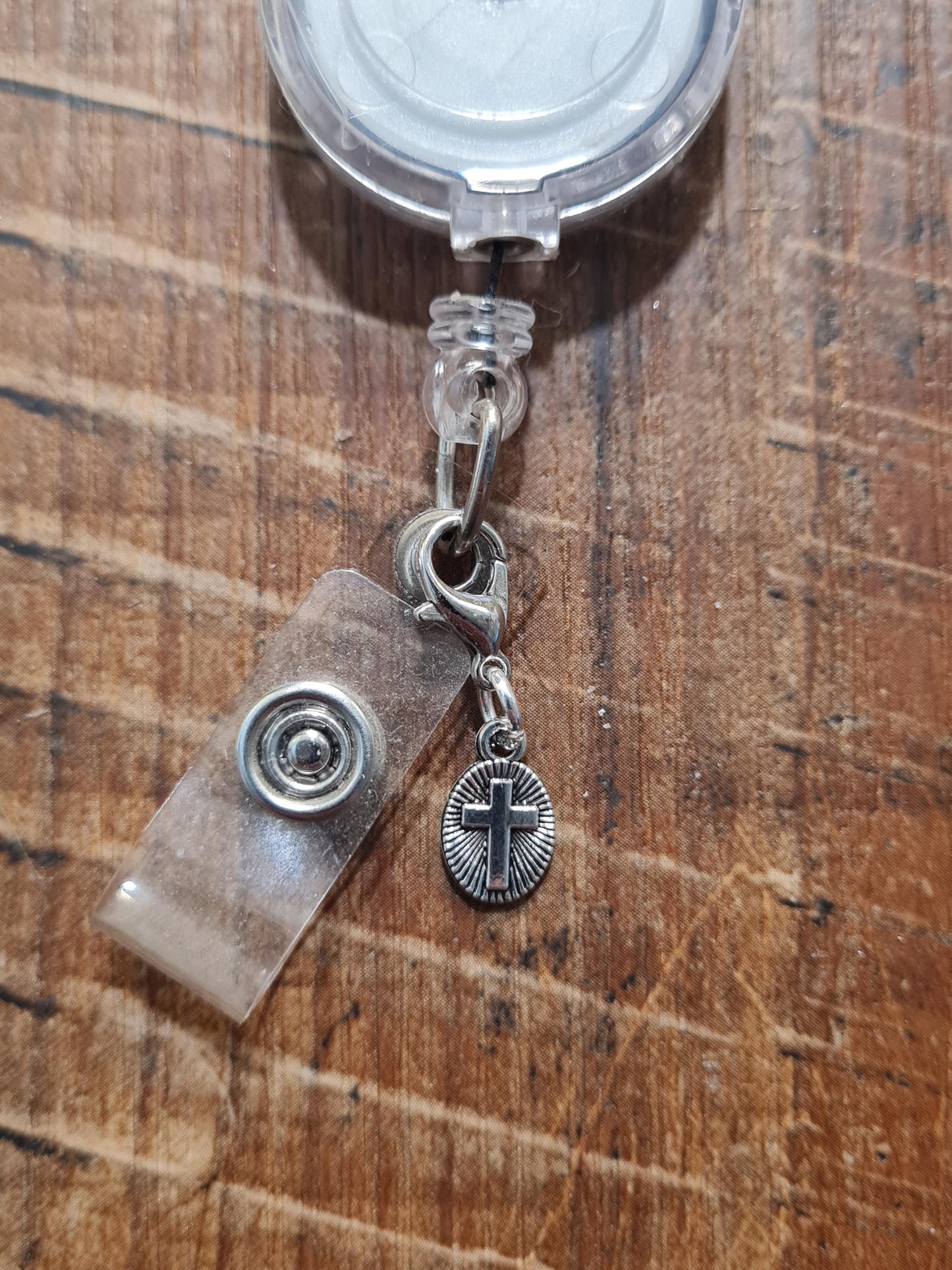 Circle Cross ~ ID Badge Reel Charm ~ Christian Badge Charm ~ Badge Buddy ~ Badge Accessories ~ Work Badge Charm ~ ID Badge Charm ~ Religious