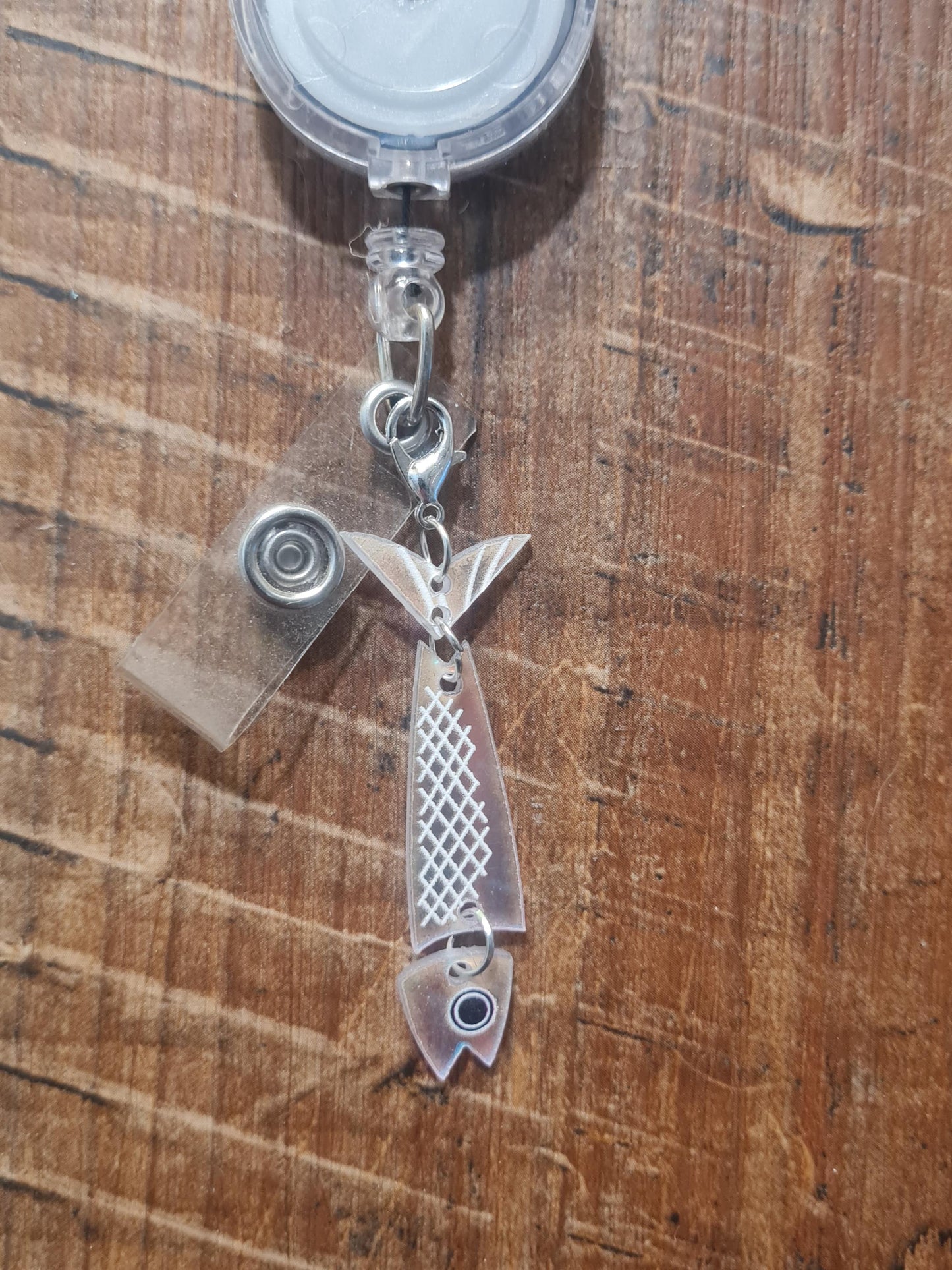 Fishing Lure  Badge Charm ~ ID Badge Reel Charm ~ Custom Made Charms ~ Badge Buddy ~ Badge Accessory ~ Fisherman Badge Charm ~ Fishing Lure