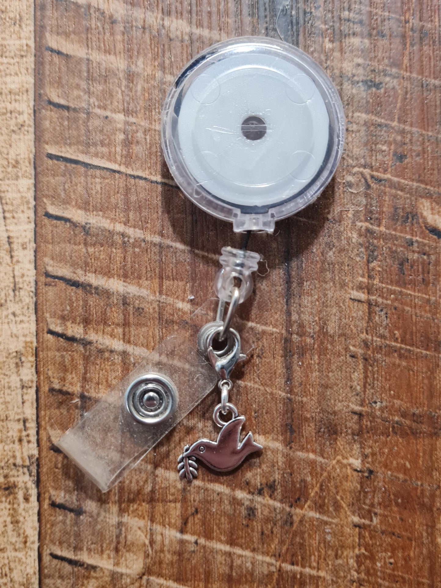 Dove Charm ~ ID Badge Reel Charm ~ Christian Badge Charm ~ Badge Buddy ~ Badge Accessories ~ Work Badge Charm ~ ID Badge Charm ~ Religious