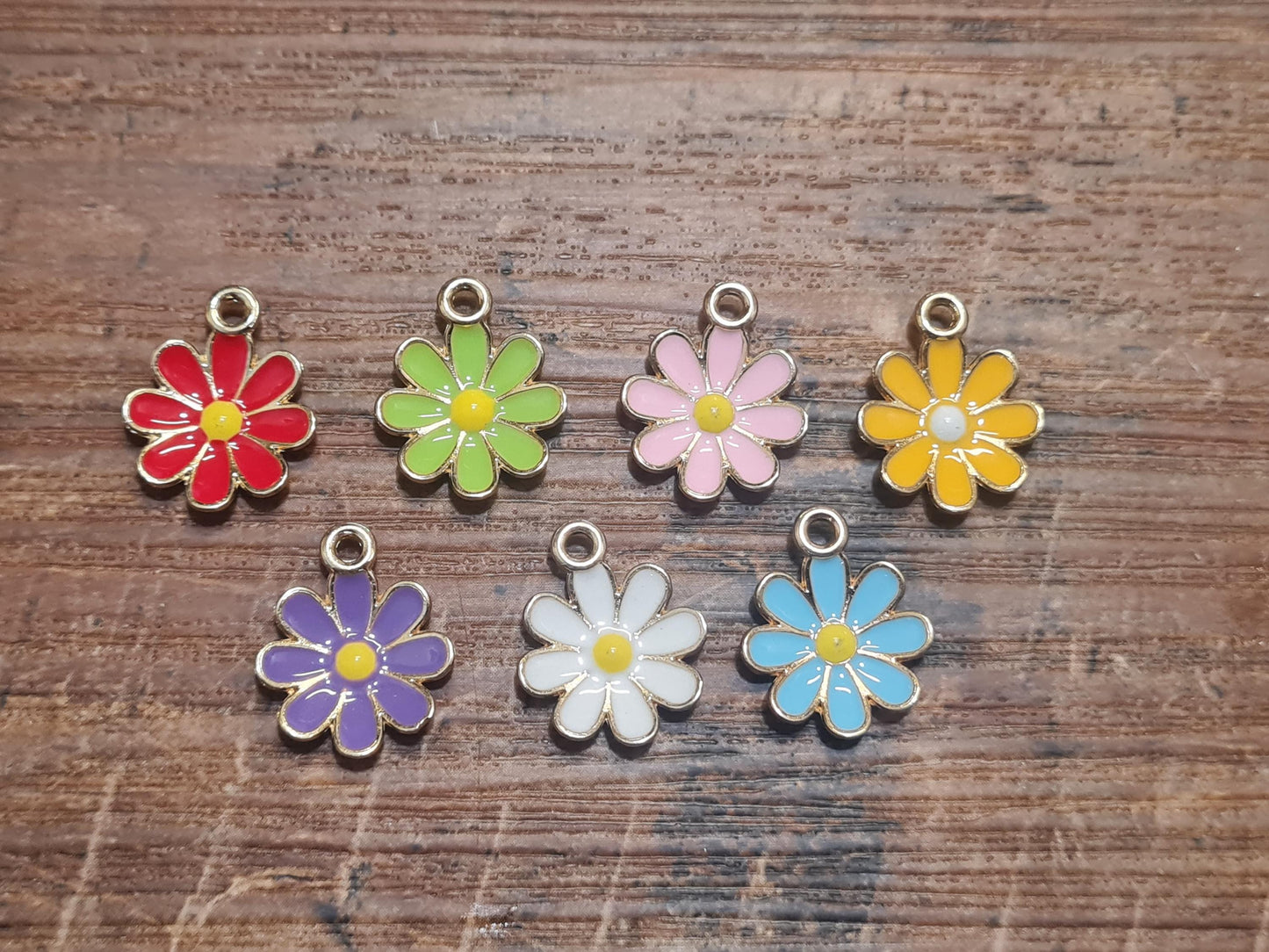 Lady Bug with Colorful Daisy ~ ID Badge Reel Charm ~ Custom Made Charms ~ Badge Buddy ~ Badge Accessories~ Lady Bug Badge Charm~ Daisy Charm