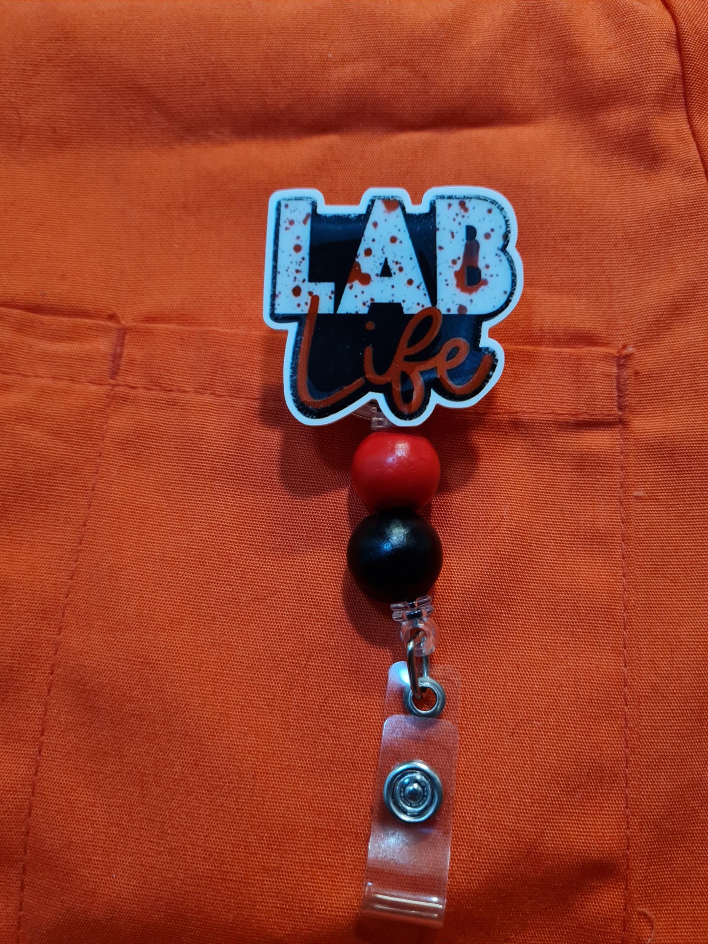 Lab Life Badge Reel ~ ID Badge Reel ~ Health Care Badge Reel ~ Medical Badge Reel~ Lab Rat Badge Reel ~ Blood Splatter Badge Reel