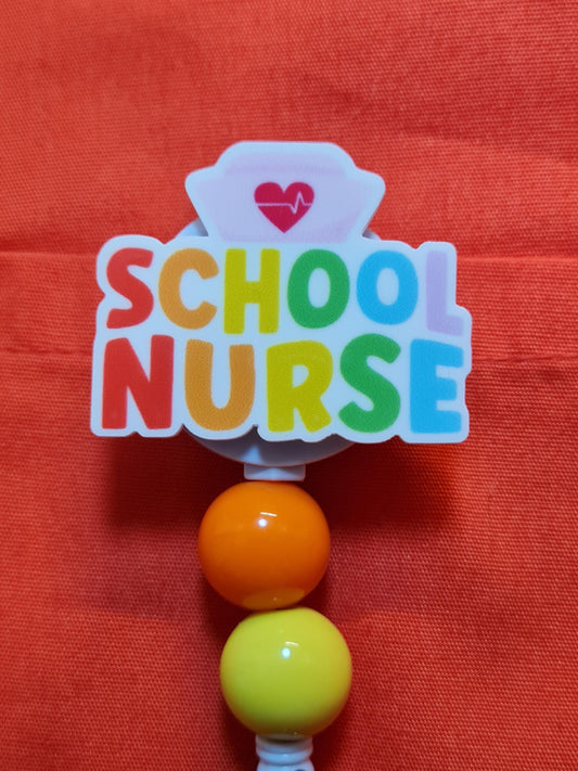 School Nurse Badge Reel ~ RN Badge Reel ~ Health Care Badge Reel~ Medical Badge Reel ~ Nurse Badge Reel ~ School Healthcare Worker