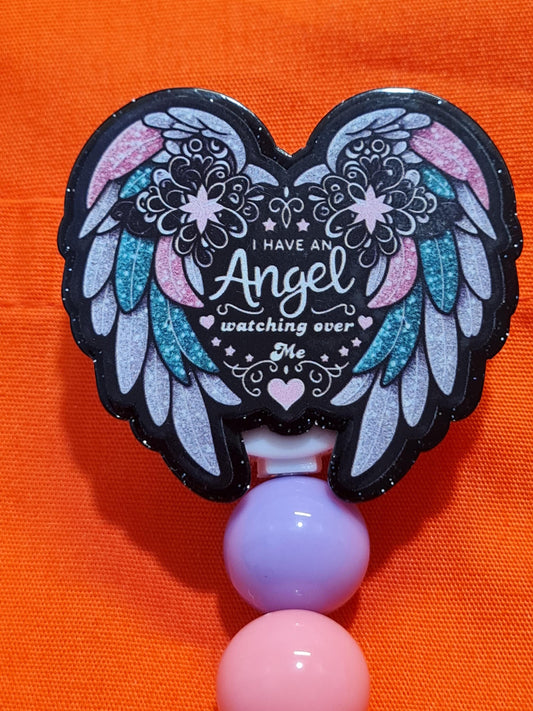 I Have An Angel Watching Over Me Badge Reel ~ ID Badge Reel ~In Memory Badge Reel ~ No Filter Badge Reel ~ Medical Badge Reel~ RN Badge Reel