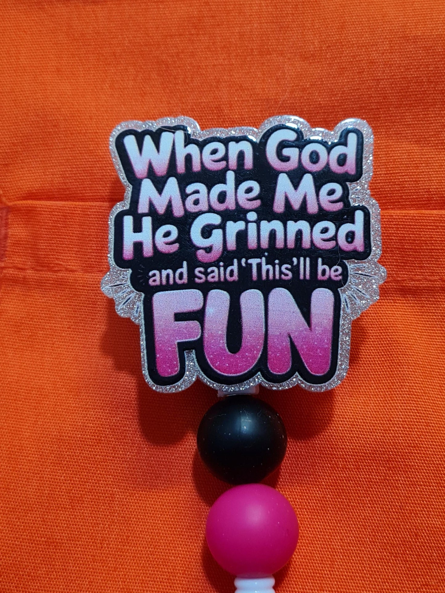 When God Made Me Badge Reel ~ ID Badge Reel ~Health Care Badge Reel ~ Medical Badge Reel ~ RN Badge Reel ~ Nurse Badge