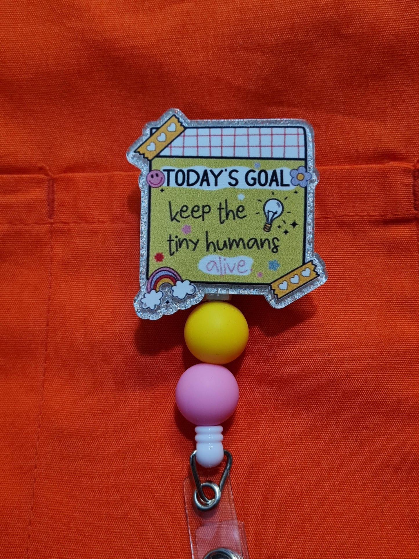 Daycare Badge Reel ~ Childcare Reel ~ Keep the Tiny Humans Safe Badge Reel ~ Today's Goals Badge Reel ~ Nursery Badge Reel ~ Preschool Badge