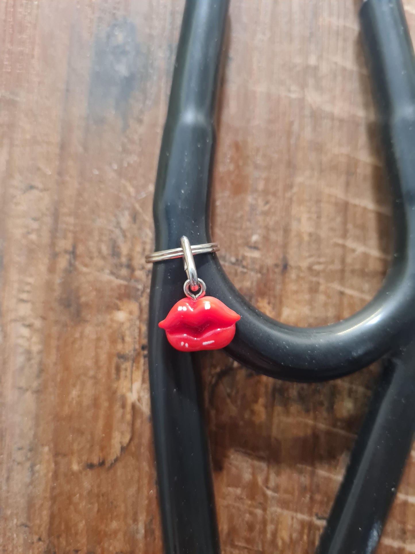 Red Lips Stethoscope Charm ~ RN Charm ~ Medical Stethoscope Charm ~ Physician Charm ~ Stethoscope Tag ~ OT ~ PT ~ Lips Charm ~ Red Lipstick