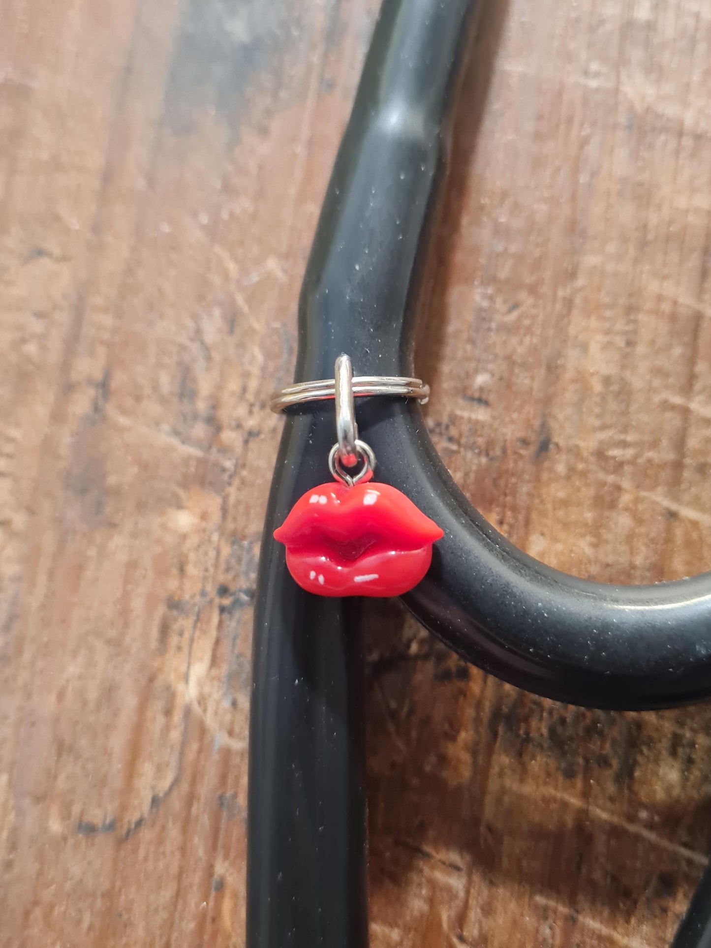 Red Lips Stethoscope Charm ~ RN Charm ~ Medical Stethoscope Charm ~ Physician Charm ~ Stethoscope Tag ~ OT ~ PT ~ Lips Charm ~ Red Lipstick