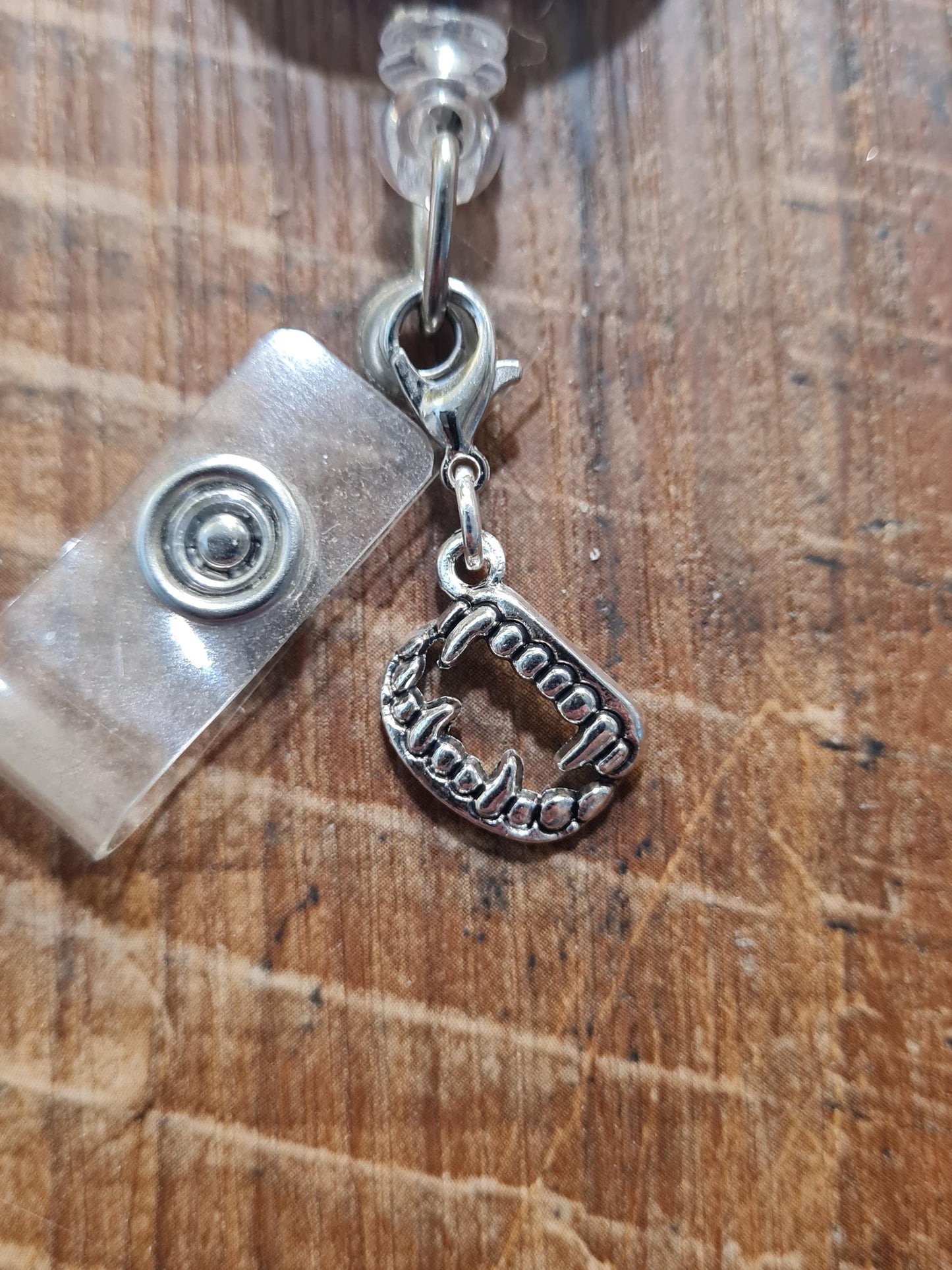 Halloween Fangs ~ Fangs ~ ID Badge Reel Charm ~ Custom Made Charms ~ Badge Buddy ~ Fangs Charm ~ Dracula Charm ~ Bloodsucker Charm