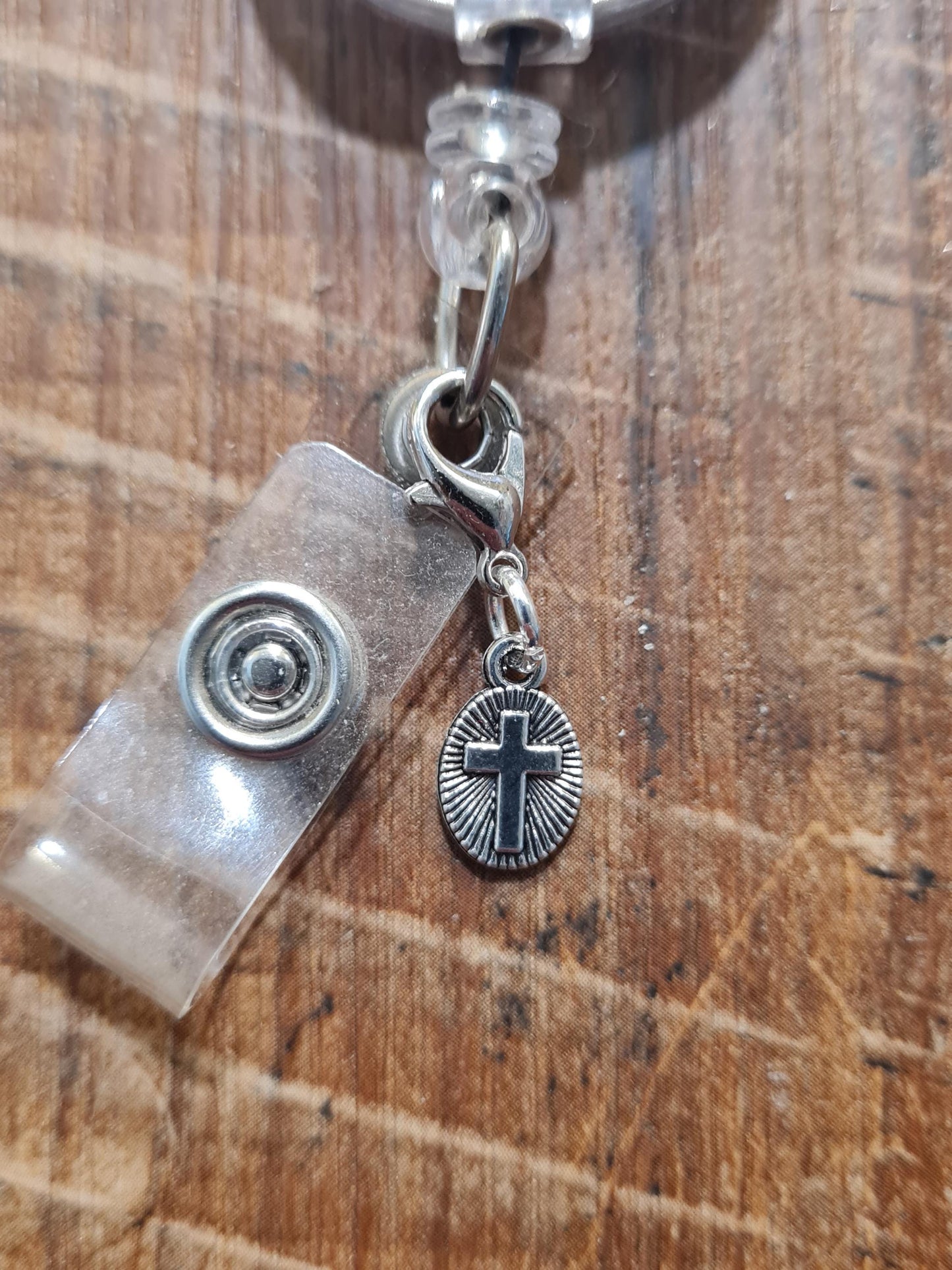 Circle Cross ~ ID Badge Reel Charm ~ Christian Badge Charm ~ Badge Buddy ~ Badge Accessories ~ Work Badge Charm ~ ID Badge Charm ~ Religious