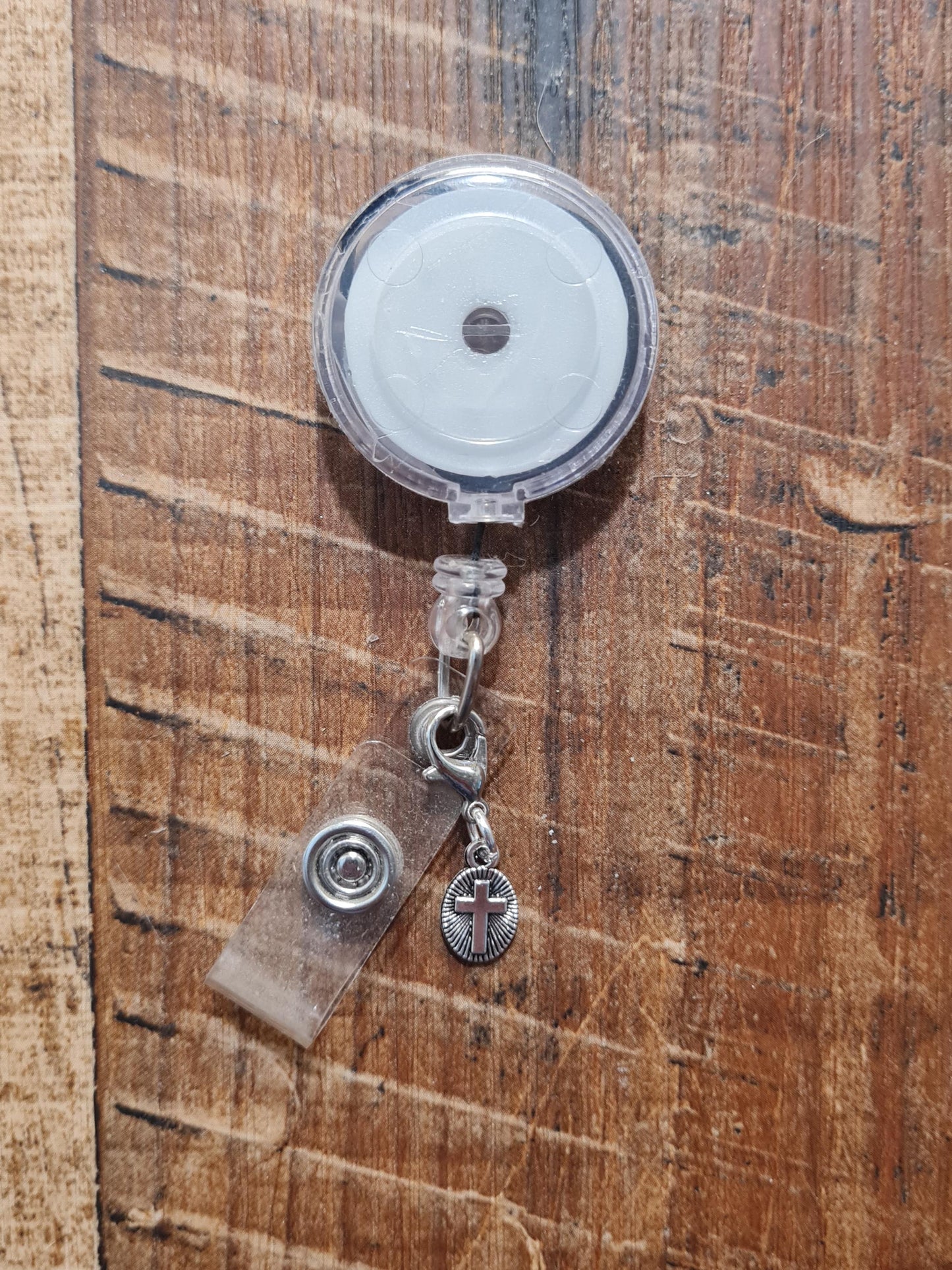 Circle Cross ~ ID Badge Reel Charm ~ Christian Badge Charm ~ Badge Buddy ~ Badge Accessories ~ Work Badge Charm ~ ID Badge Charm ~ Religious