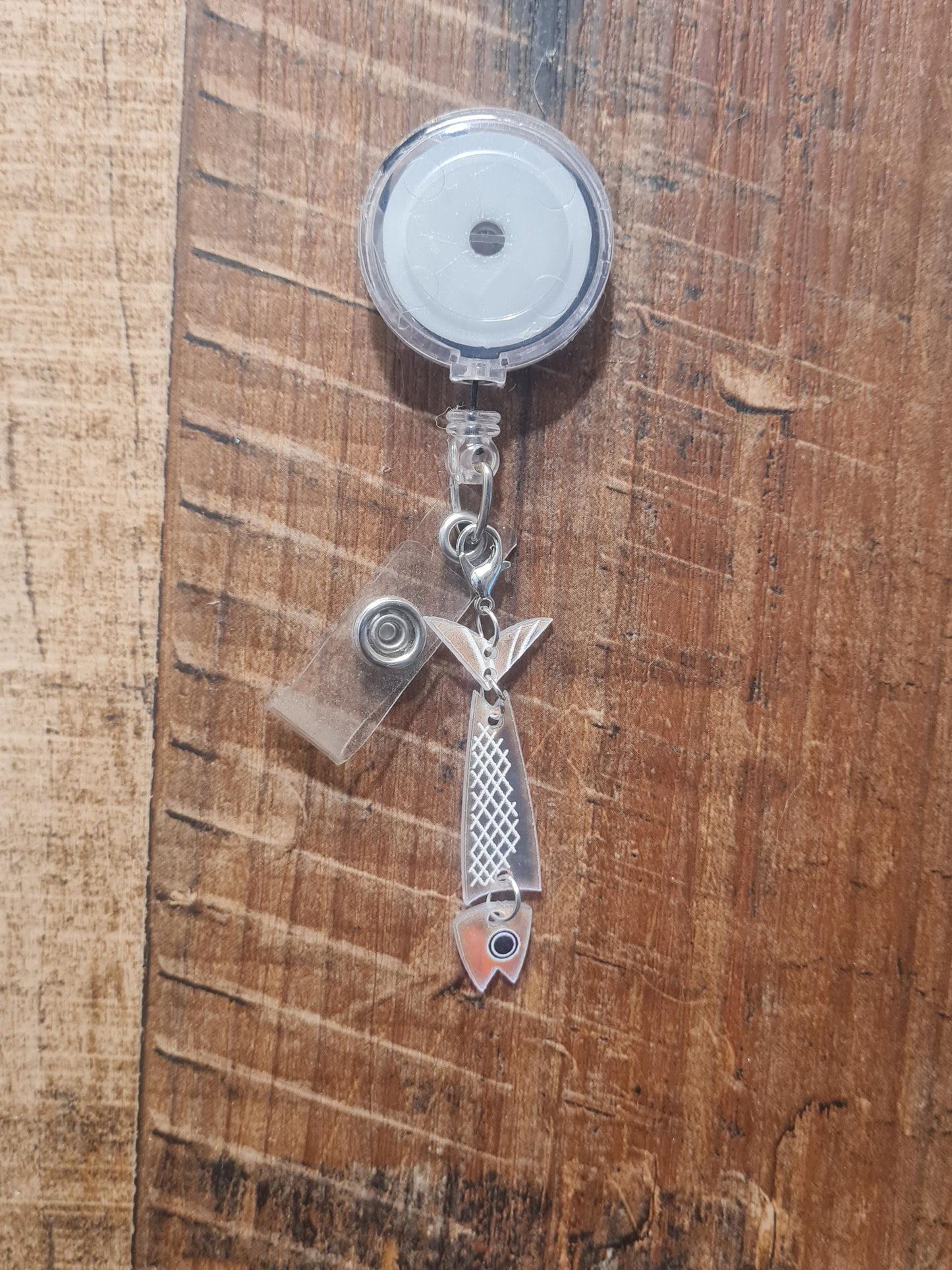 Fishing Lure  Badge Charm ~ ID Badge Reel Charm ~ Custom Made Charms ~ Badge Buddy ~ Badge Accessory ~ Fisherman Badge Charm ~ Fishing Lure