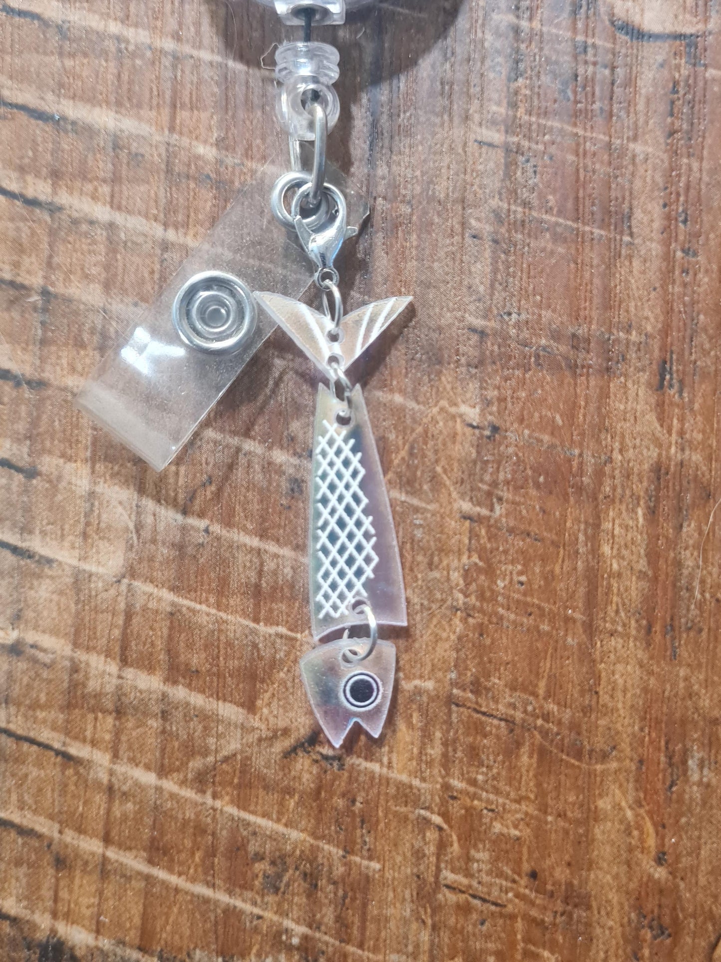 Fishing Lure  Badge Charm ~ ID Badge Reel Charm ~ Custom Made Charms ~ Badge Buddy ~ Badge Accessory ~ Fisherman Badge Charm ~ Fishing Lure