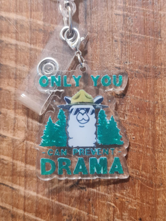 Only You Can Prevent Drama Badge Charm ~ ID Badge Reel Charm ~ Dramatic Co-Worker ~ Badge Buddy ~ Badge Accessories ~ ID Badge Charm ~ Drama