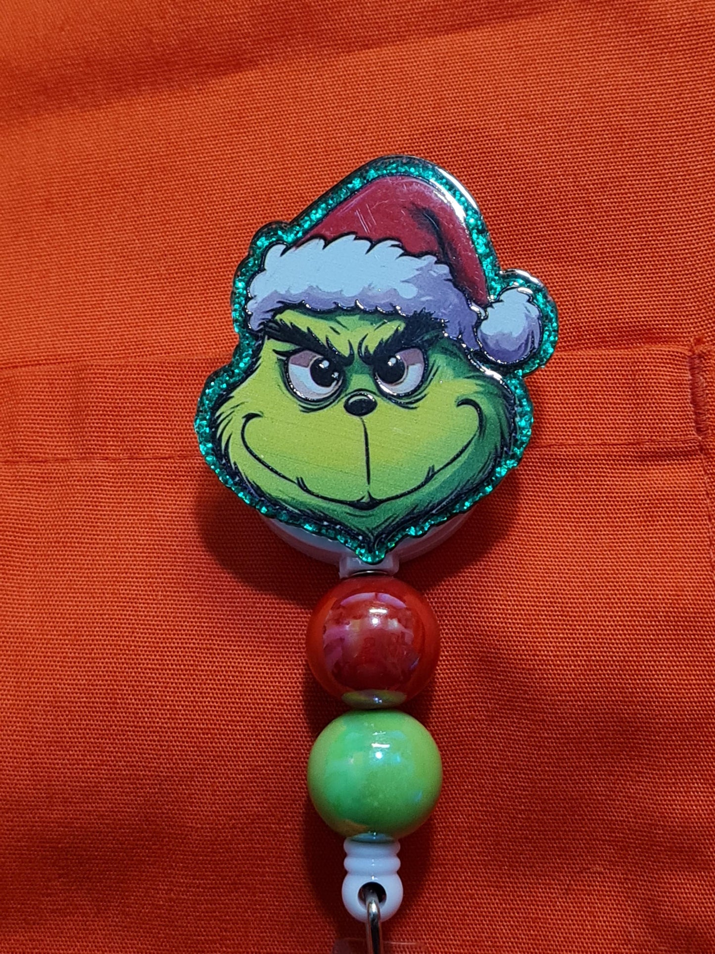 Green Christmas Character Badge Reel ~ Health Care Badge Reel ~  Medical Badge Reel ~ Christmas Badge Reel ~ Stole Christmas Badge Reel