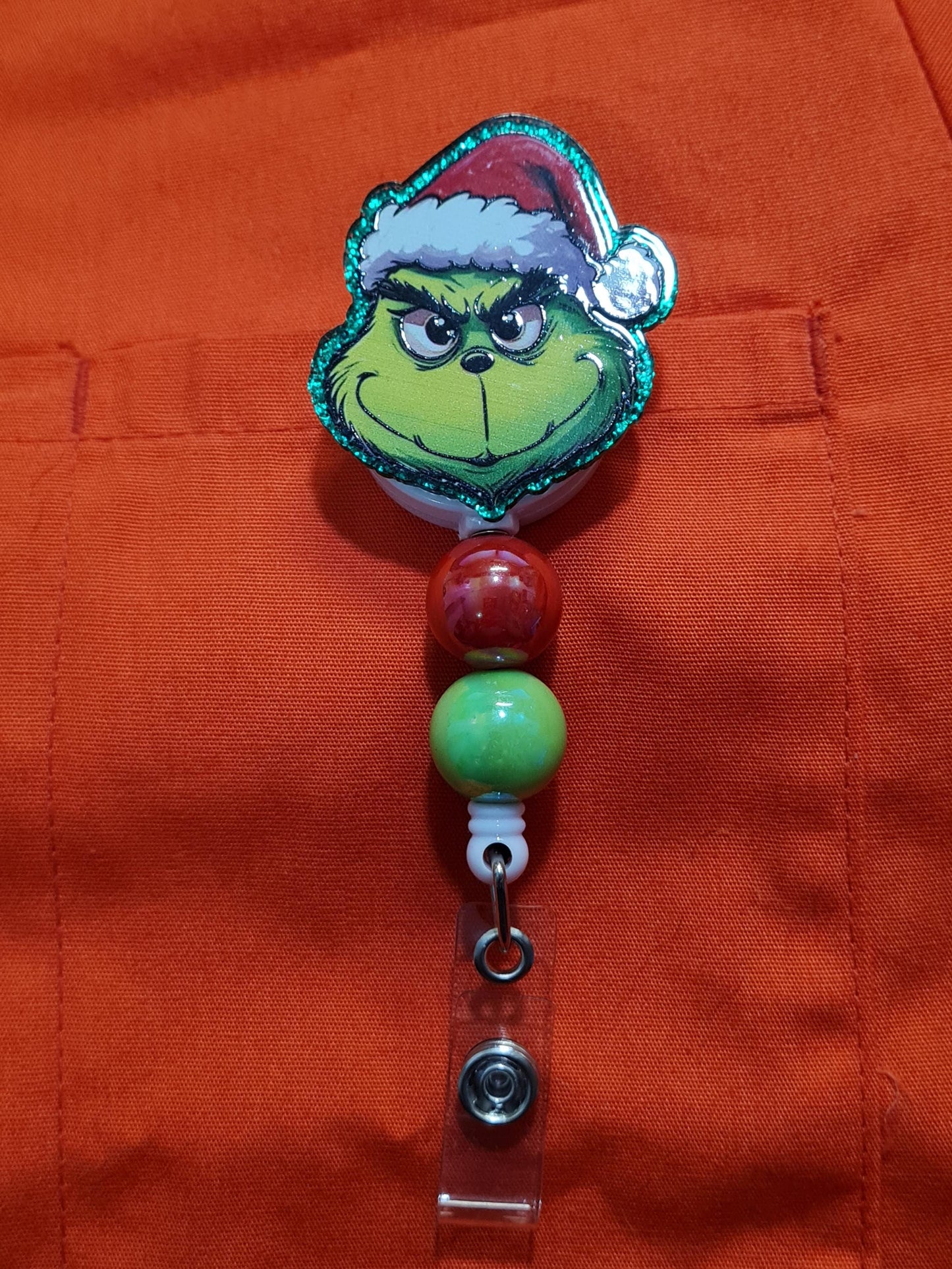 Green Christmas Character Badge Reel ~ Health Care Badge Reel ~  Medical Badge Reel ~ Christmas Badge Reel ~ Stole Christmas Badge Reel