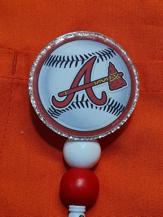 Braves Badge Reel ~ ID Badge Reel ~ Health Care Badge Reel ~ Medical Badge Reel ~ Atlanta Braves Badge Reel ~ Atlanta Baseball Badge Reel