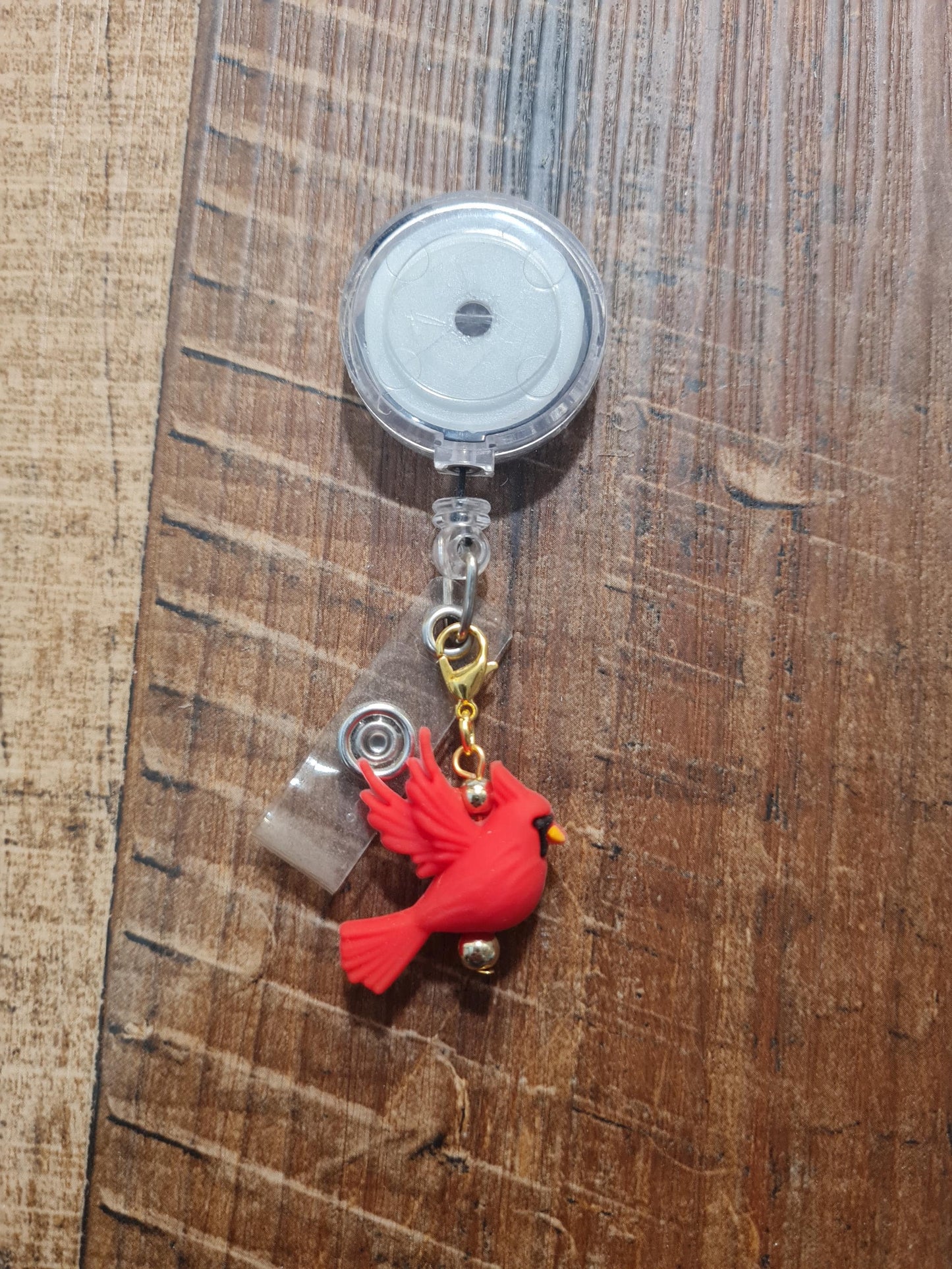 Cardinal ~ ID Badge Reel Charm ~ Custom Made Charms ~ Work Badge Charm ~ Signs from Heaven ~ Memory Cardinal Charm ~ Badge Charm