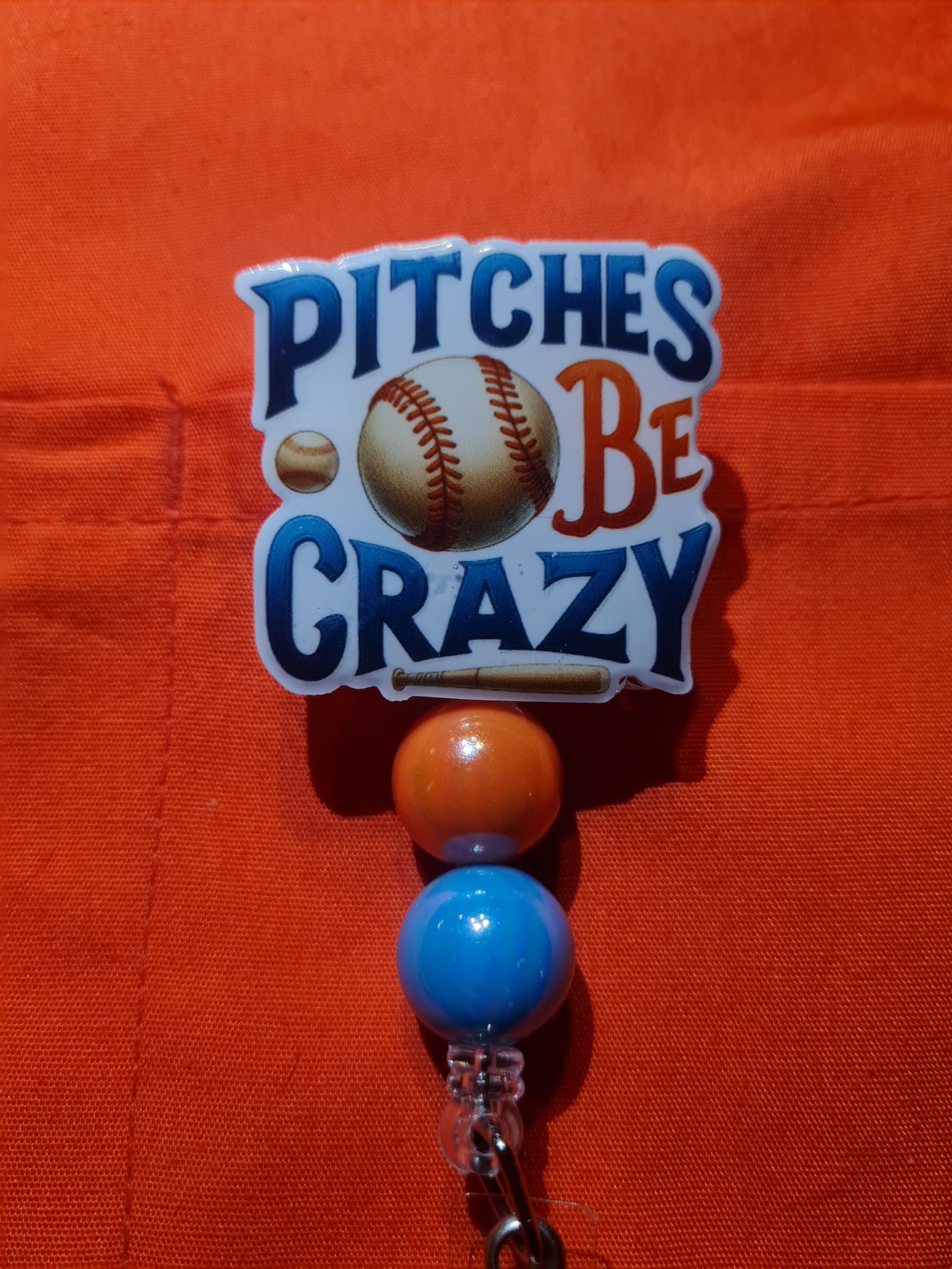 Pitches Be Crazy Badge Reel ~ ID Badge Reel ~ Health Care Badge Reel ~ Work Badge~ Medical Badge Reel ~ Baseball Badge Reel ~ Baseball