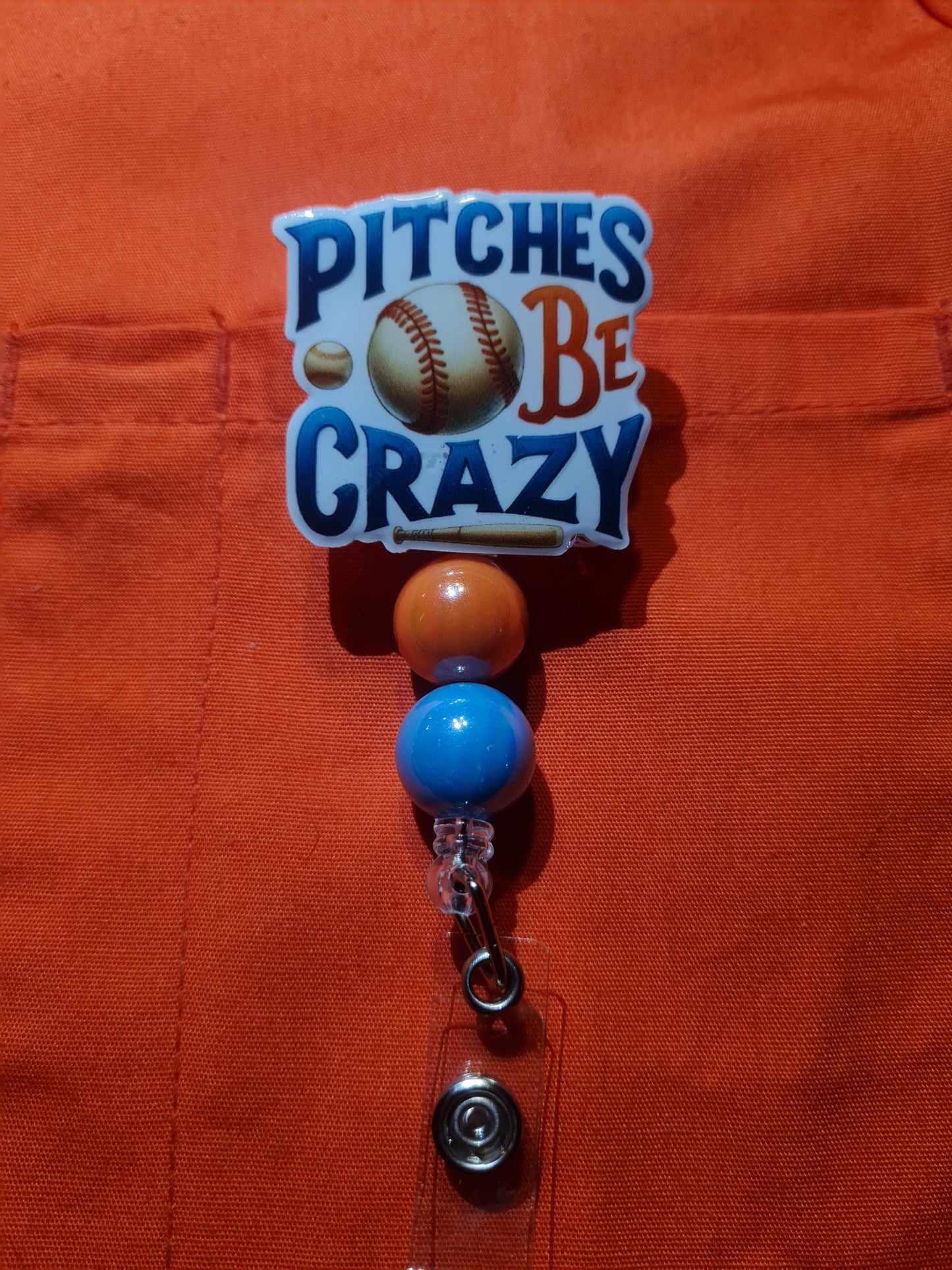 Pitches Be Crazy Badge Reel ~ ID Badge Reel ~ Health Care Badge Reel ~ Work Badge~ Medical Badge Reel ~ Baseball Badge Reel ~ Baseball