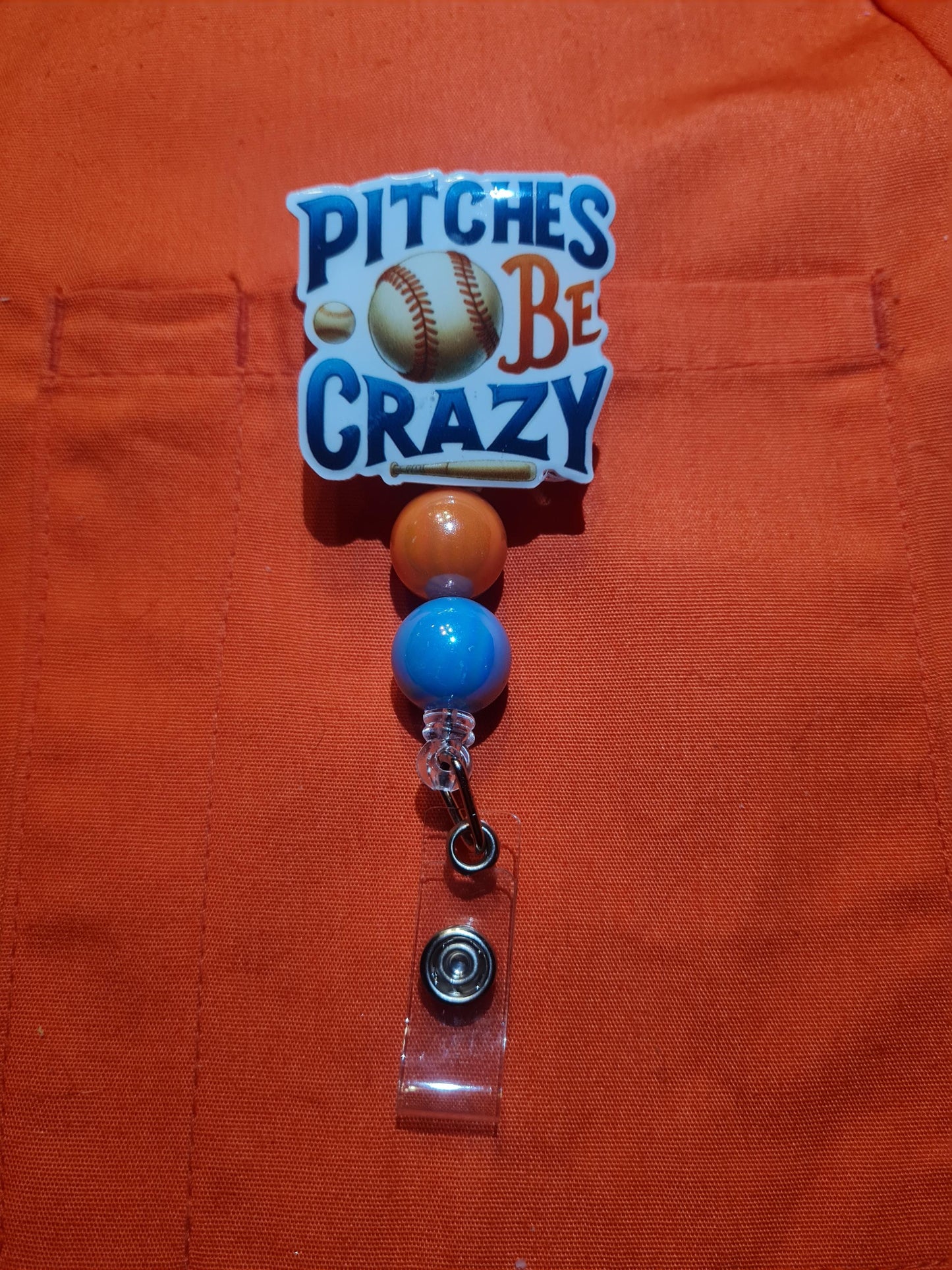 Pitches Be Crazy Badge Reel ~ ID Badge Reel ~ Health Care Badge Reel ~ Work Badge~ Medical Badge Reel ~ Baseball Badge Reel ~ Baseball