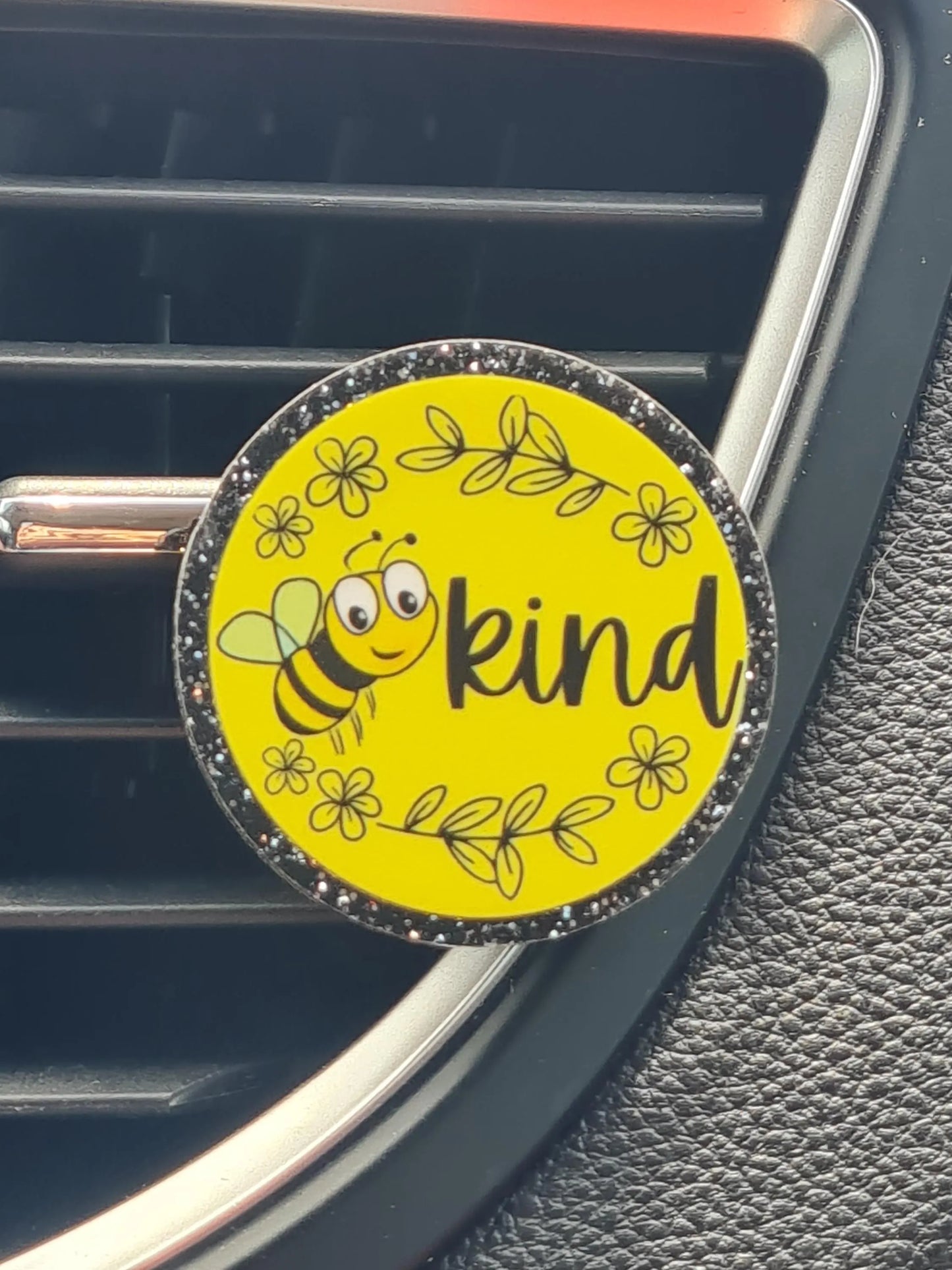 "Bee Kind" Inspirational Car Air Freshener - Essential Oil Diffuser for Positive Vibes - Cute Bumblebee Charm with Refillable Honey & Citrus Scents