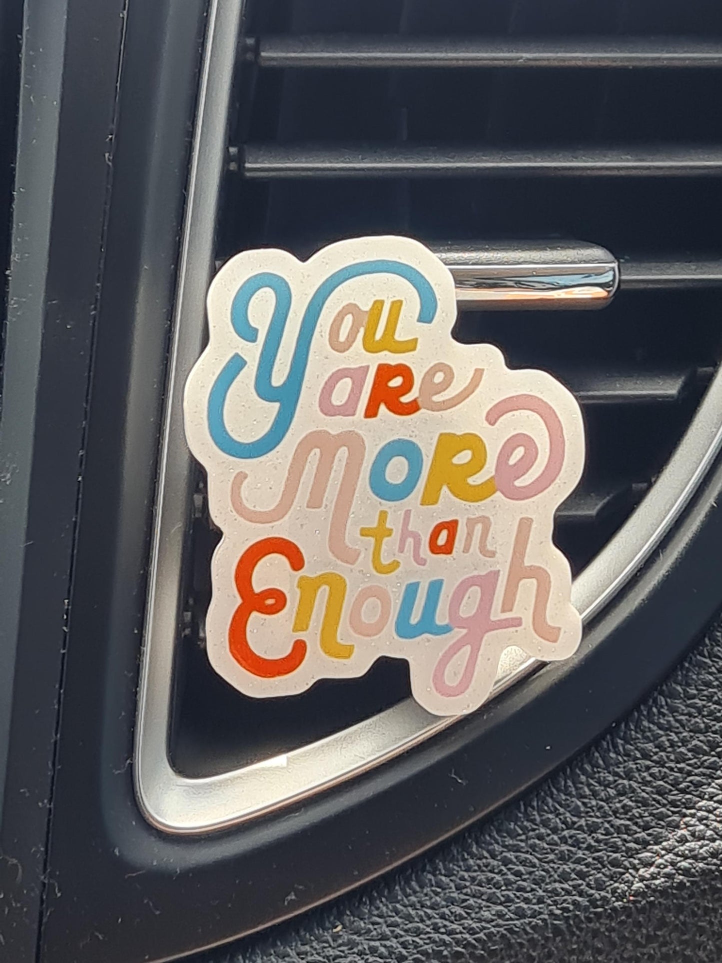 "You Are Enough" Daily Affirmation Car Air Freshener - Essential Oil Diffuser for Mindfulness - Positive Self-Love Charm with Refillable Calming Scents