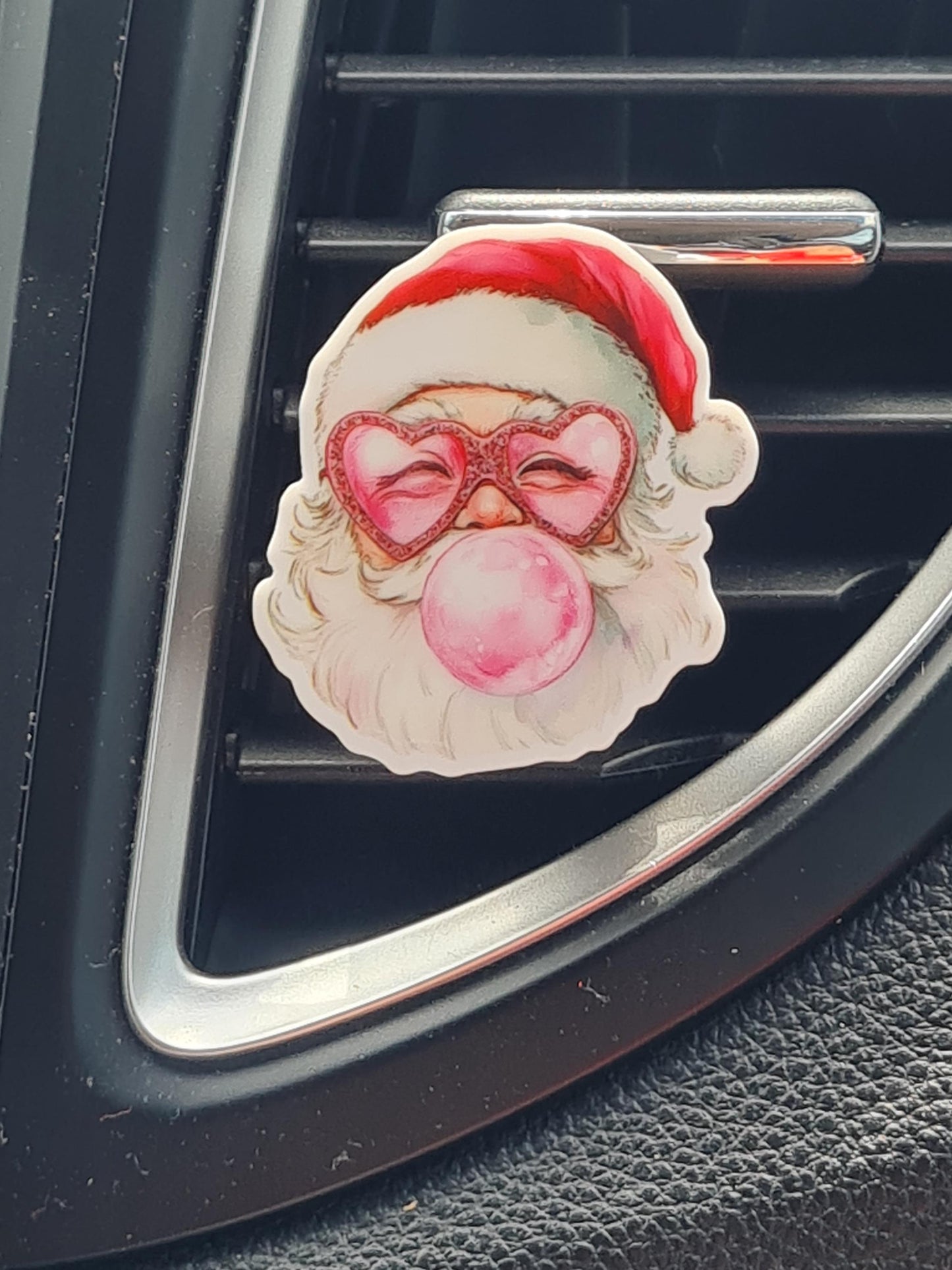"Bubbles & Bright" Santa Car Air Freshener - Whimsical Santa Blowing Bubbles Essential Oil Diffuser - Playful Holiday Gift & Christmas Stocking Stuffer