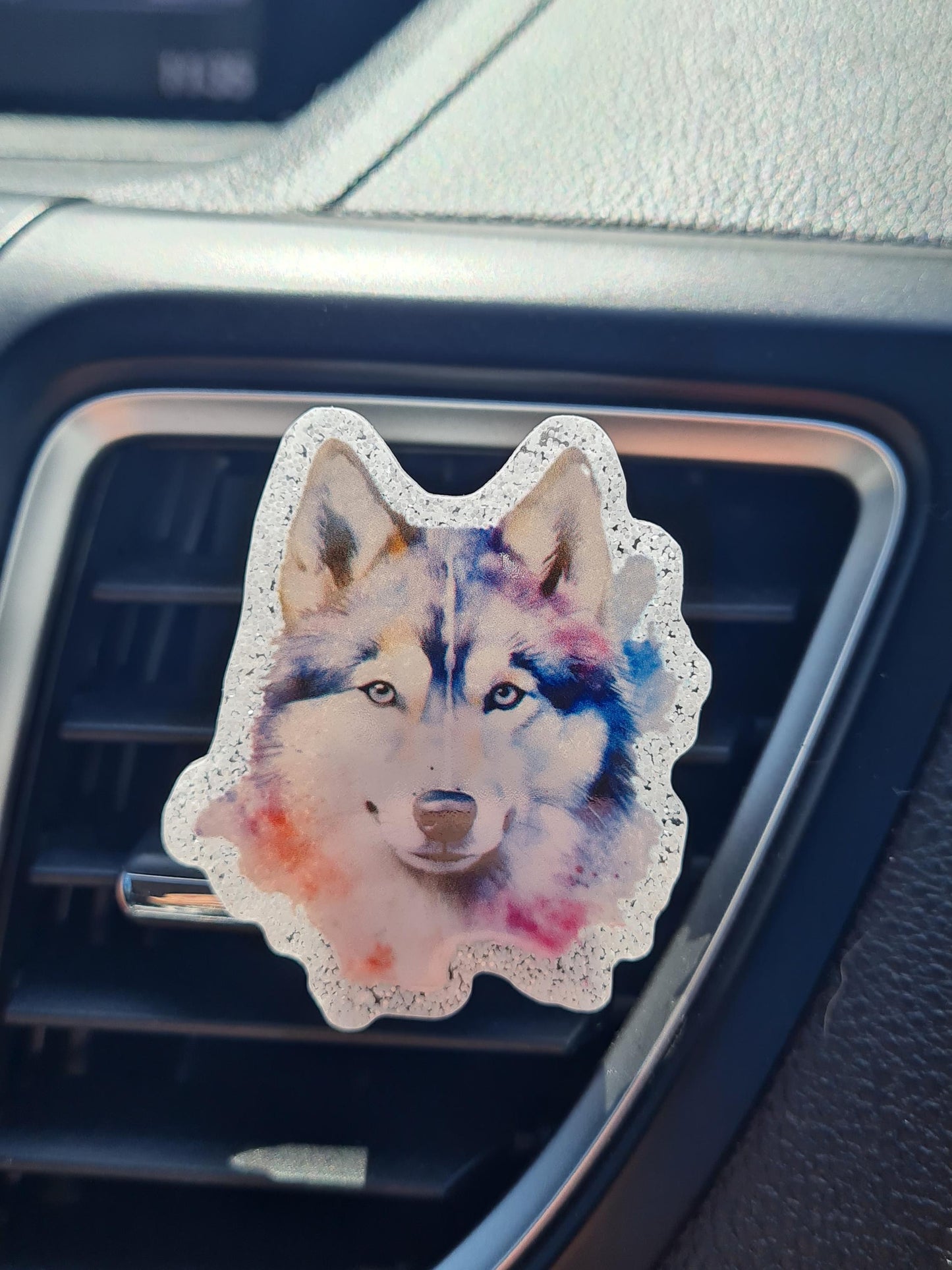 "Spirit of the Wild" Mystic Wolf Car Air Freshener - Essential Oil Diffuser for Nature Lovers - Enchanted Wolf Totem Vent Clip with Refillable Forest Scents