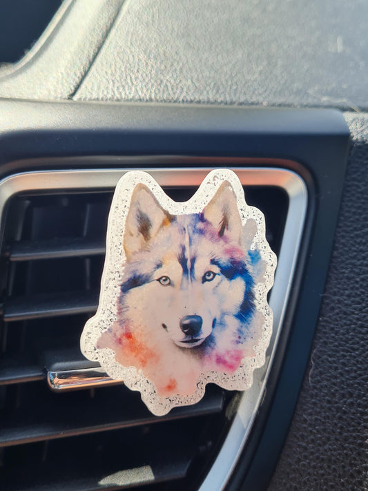 "Spirit of the Wild" Mystic Wolf Car Air Freshener - Essential Oil Diffuser for Nature Lovers - Enchanted Wolf Totem Vent Clip with Refillable Forest Scents