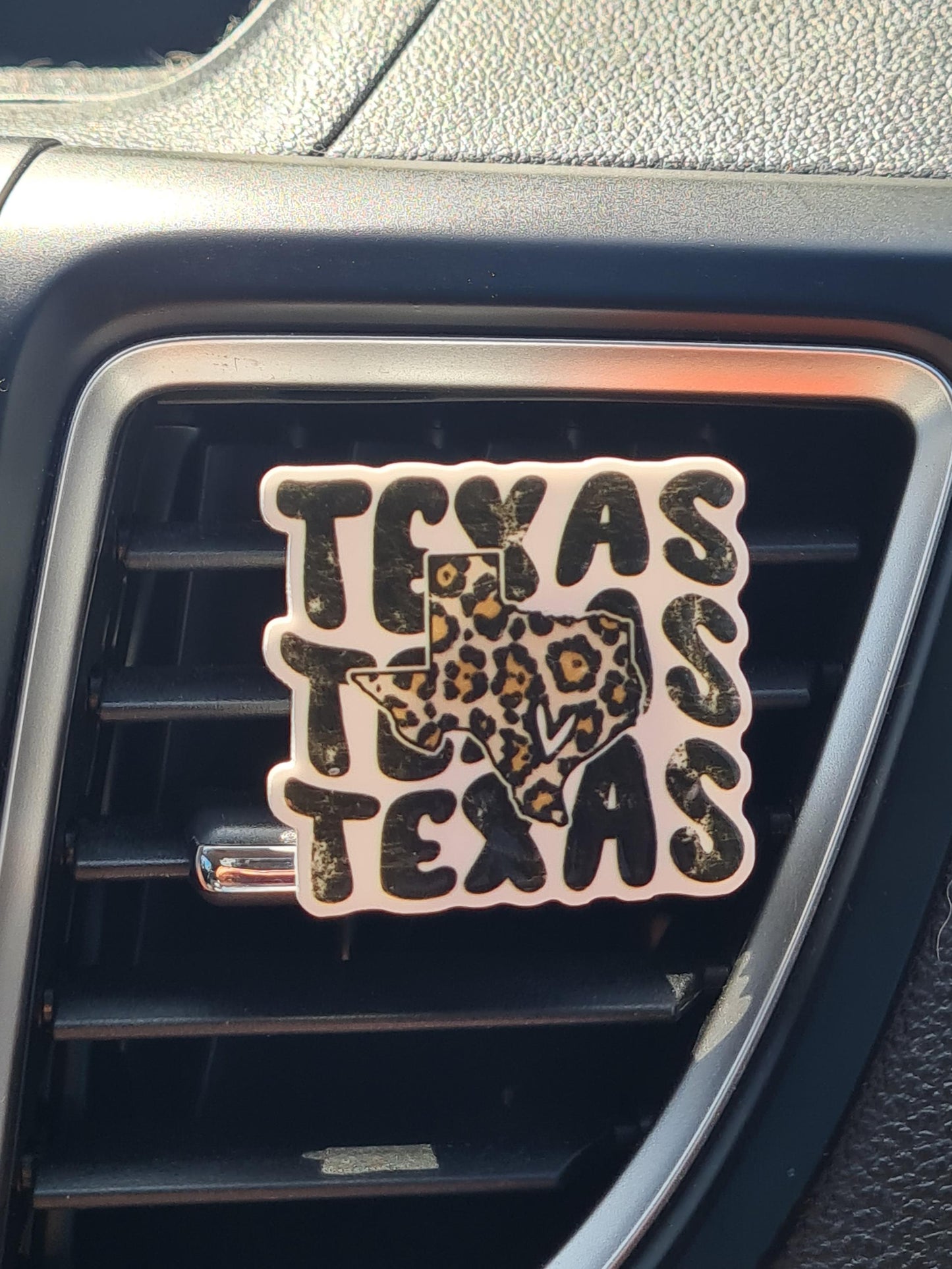 "Lone Star State" Texas Car Air Freshener - Essential Oil Diffuser for Texas Pride - Refillable Texas Flag & Bluebonnet Accessory for Western Style Decor