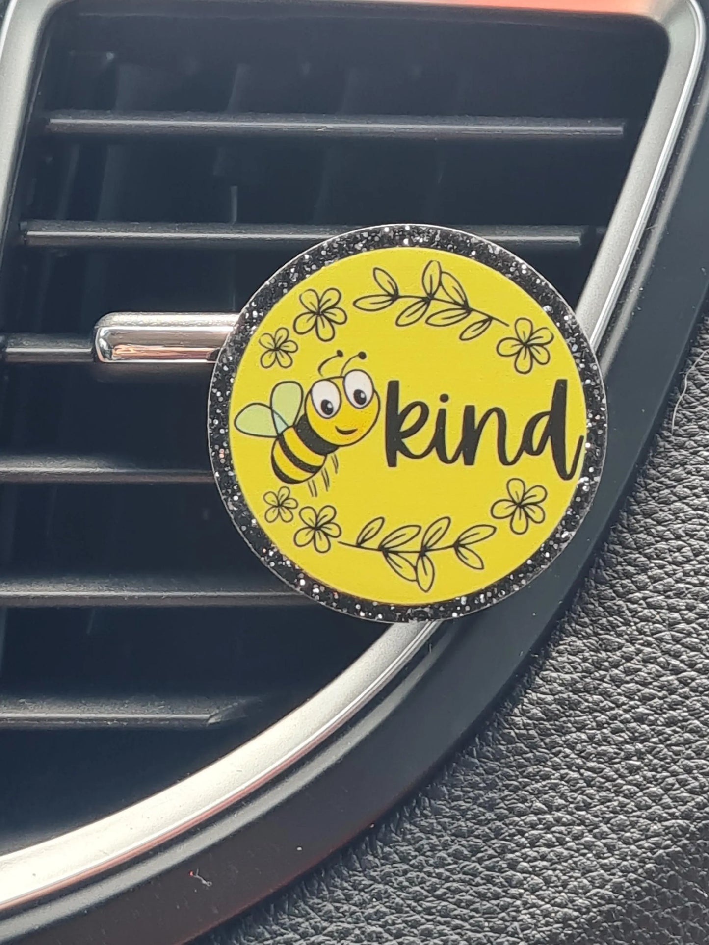 "Bee Kind" Inspirational Car Air Freshener - Essential Oil Diffuser for Positive Vibes - Cute Bumblebee Charm with Refillable Honey & Citrus Scents