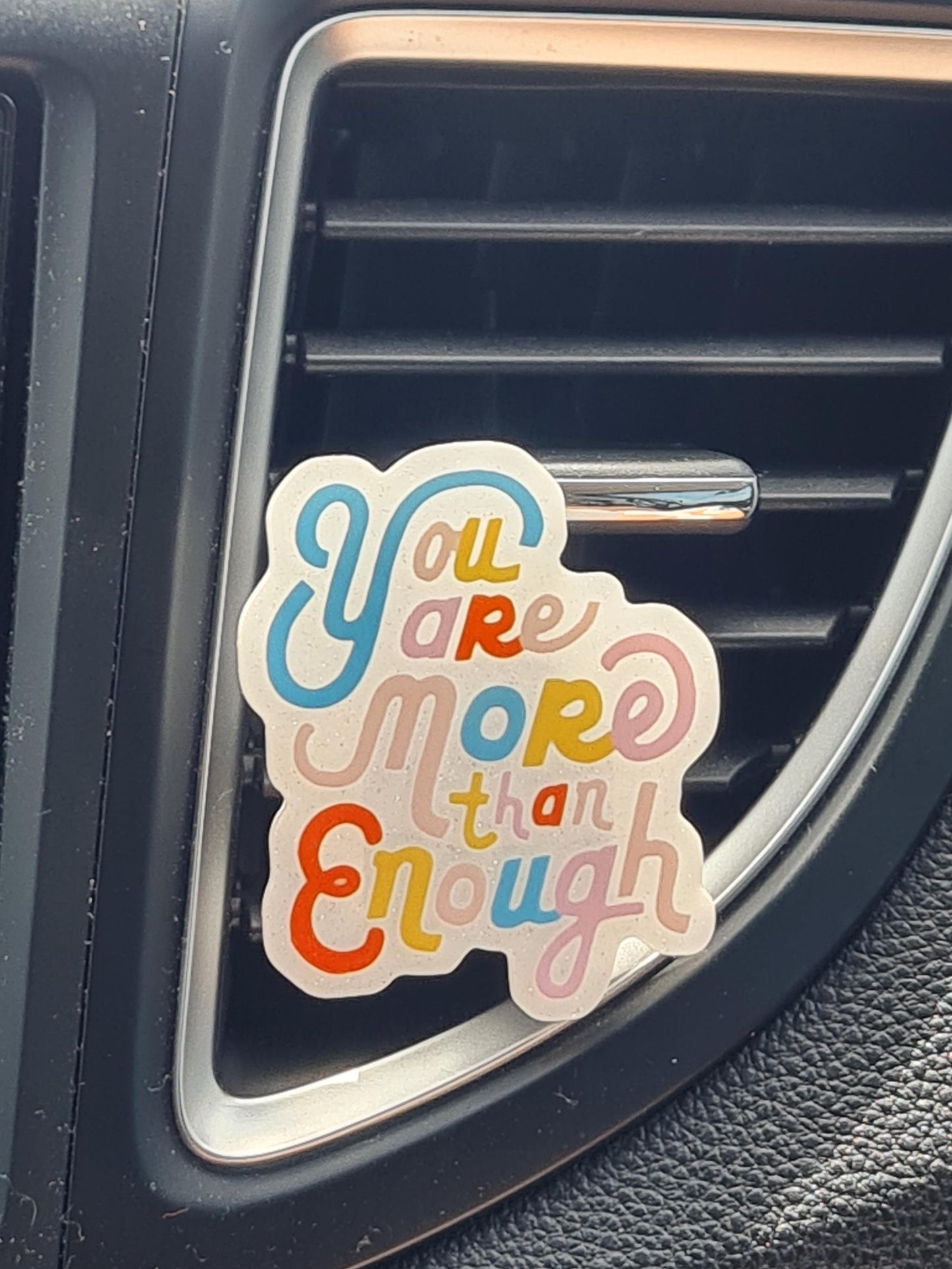 "You Are Enough" Daily Affirmation Car Air Freshener - Essential Oil Diffuser for Mindfulness - Positive Self-Love Charm with Refillable Calming Scents
