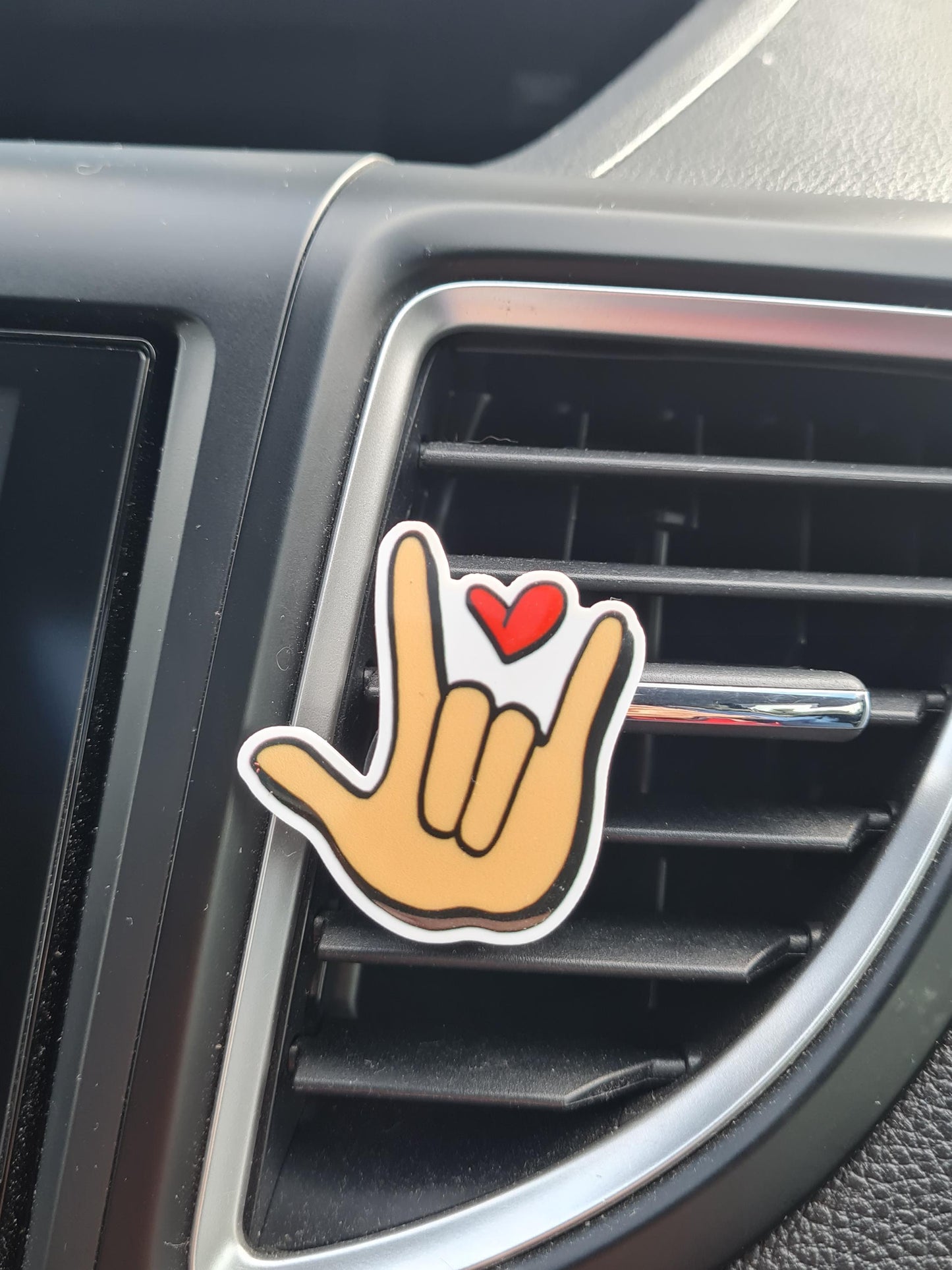"I Love You" ASL Sign Language Car Air Freshener - Essential Oil Diffuser for Deaf Pride - Meaningful Gift for Interpreters, CODA, and ASL Students