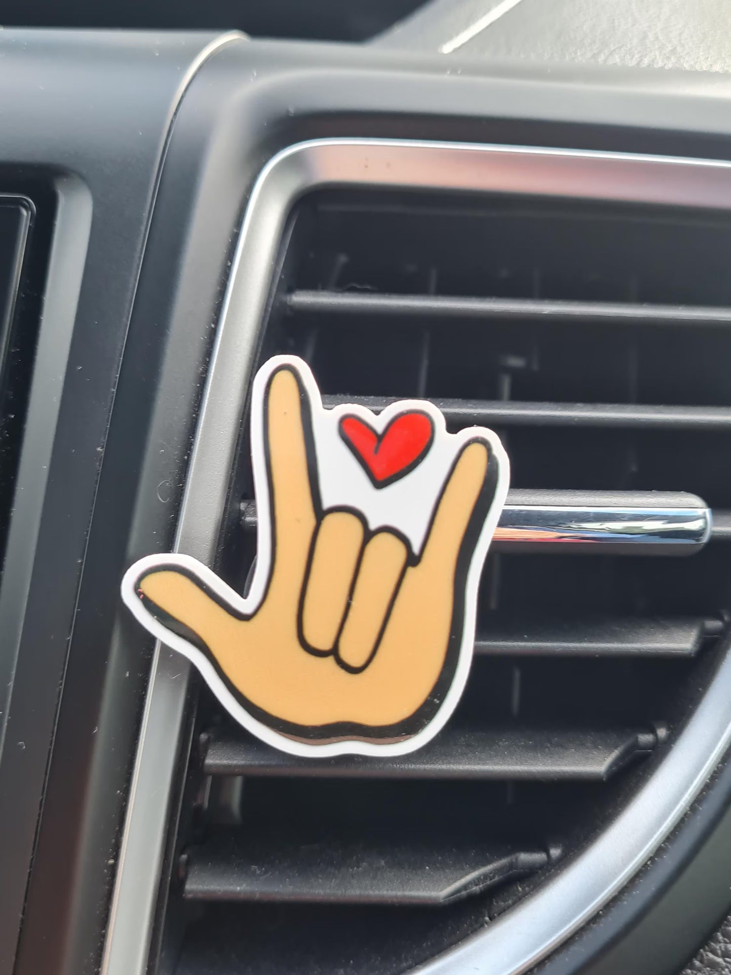 "I Love You" ASL Sign Language Car Air Freshener - Essential Oil Diffuser for Deaf Pride - Meaningful Gift for Interpreters, CODA, and ASL Students