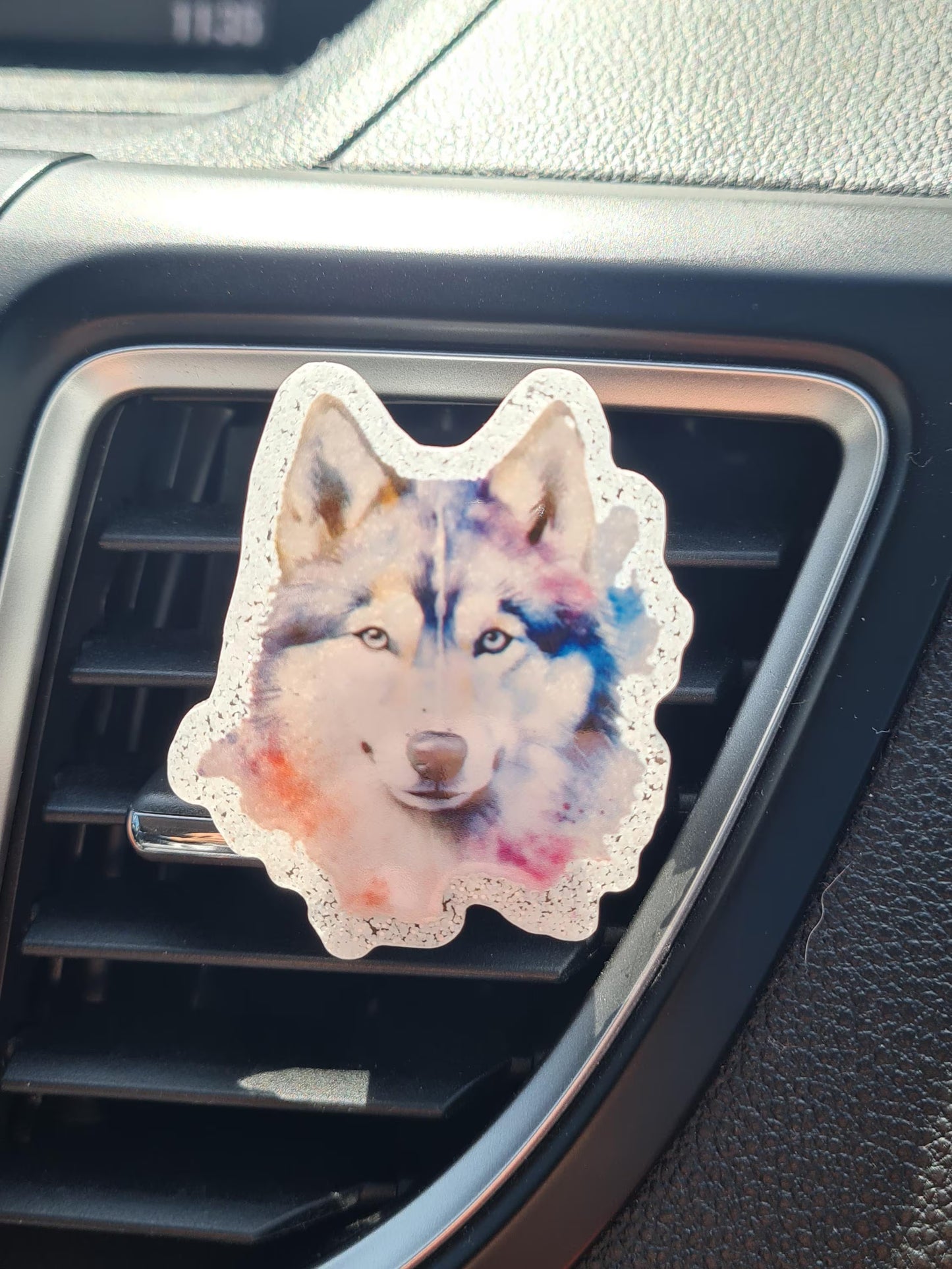 "Spirit of the Wild" Mystic Wolf Car Air Freshener - Essential Oil Diffuser for Nature Lovers - Enchanted Wolf Totem Vent Clip with Refillable Forest Scents