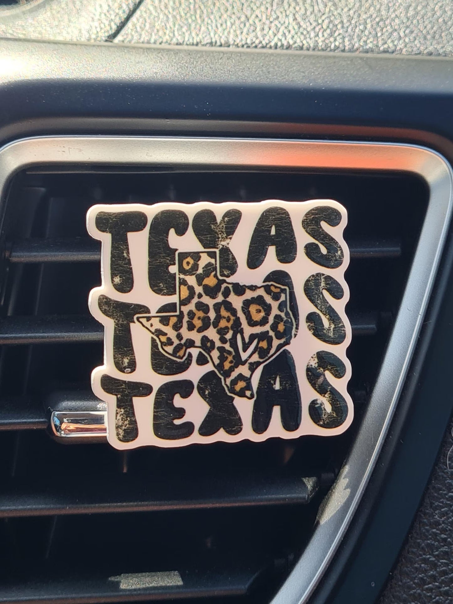 "Lone Star State" Texas Car Air Freshener - Essential Oil Diffuser for Texas Pride - Refillable Texas Flag & Bluebonnet Accessory for Western Style Decor